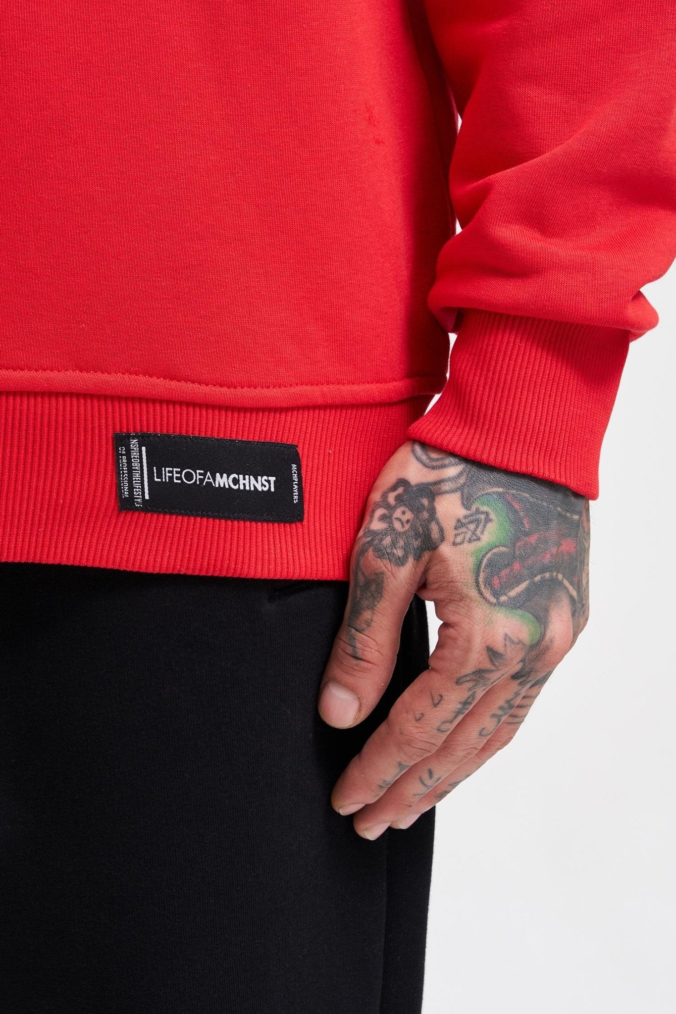 Erkek Regular Şardonsuz Kapüşonlu Sweatshirt Kırmızı