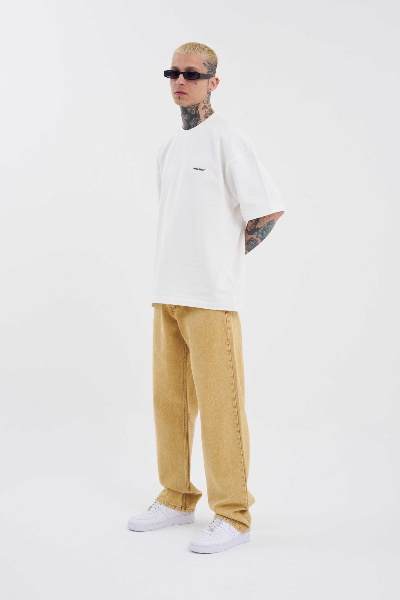Erkek Relaxed Baggy Jean Pantolon Asit Altın