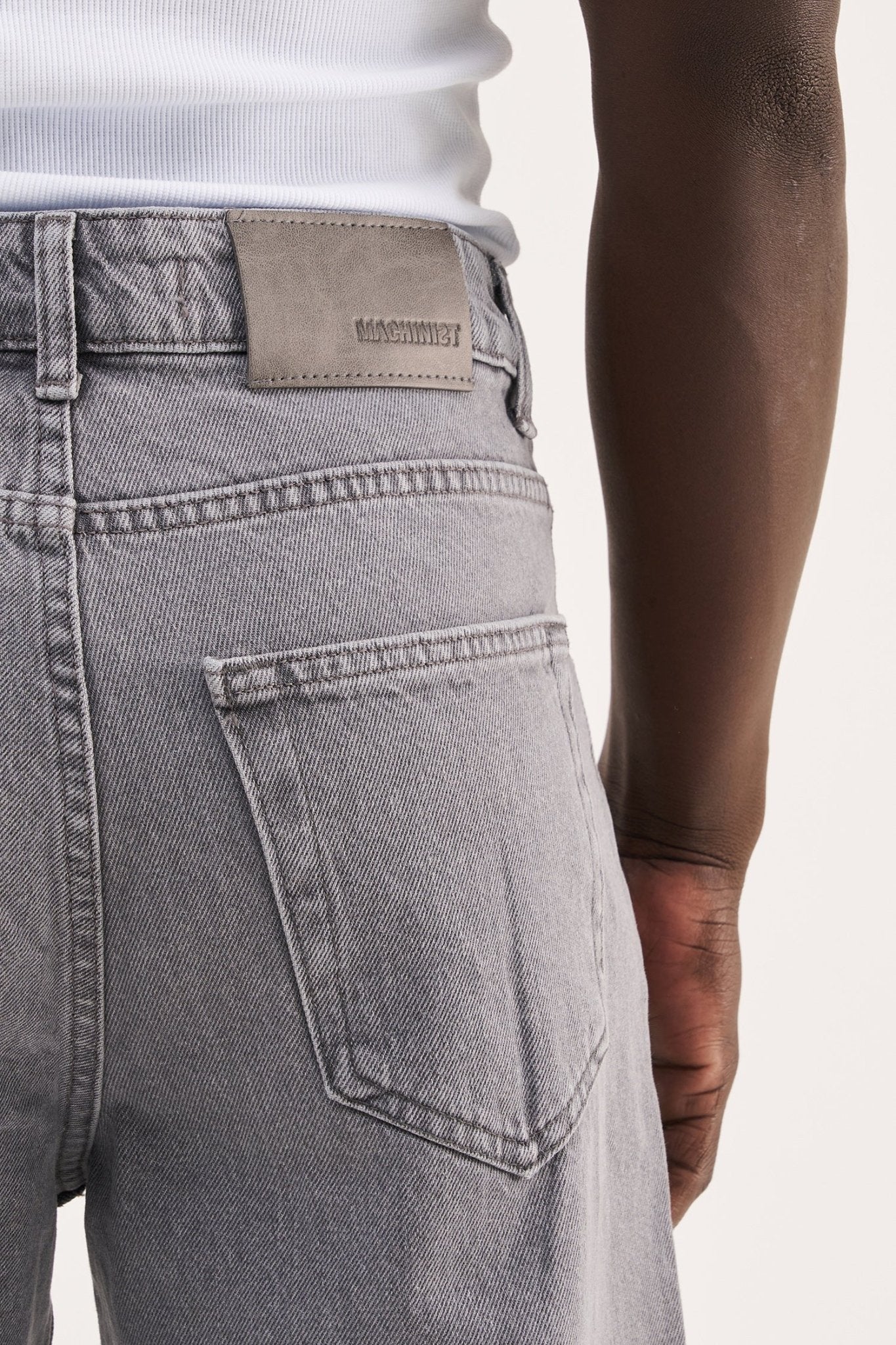 Erkek Relaxed Baggy Jean Pantolon Asit Gri