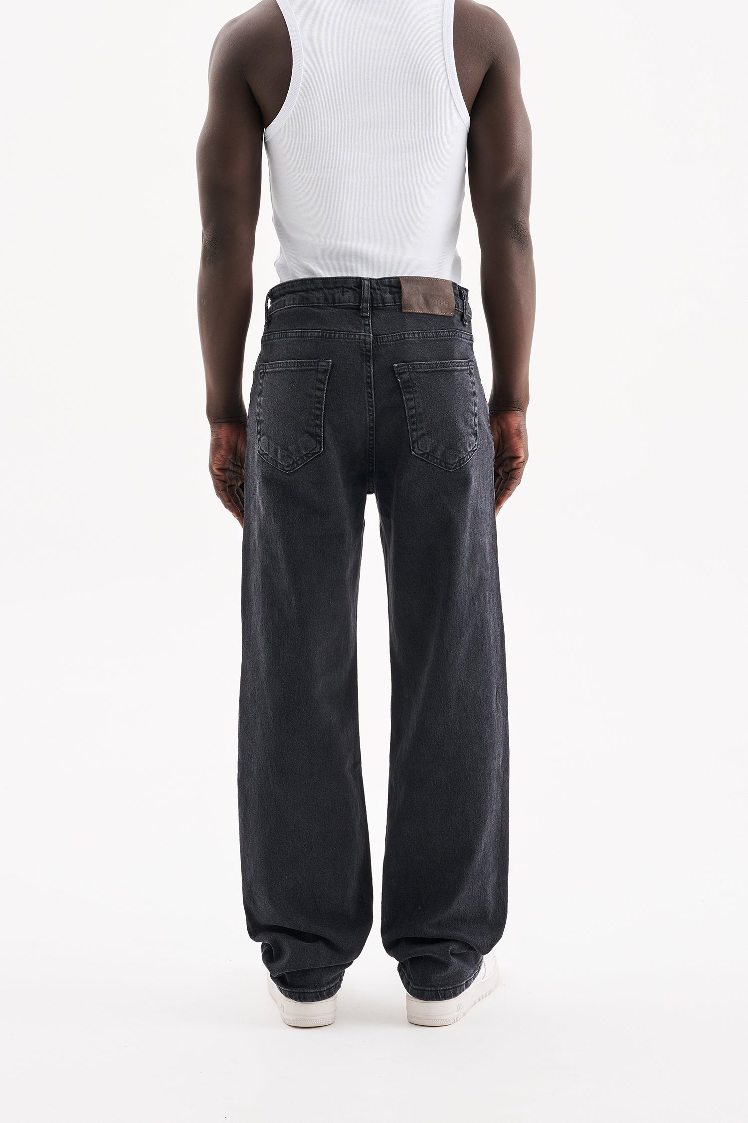 Erkek Relaxed Baggy Jean Pantolon Efektli Antrasit-4