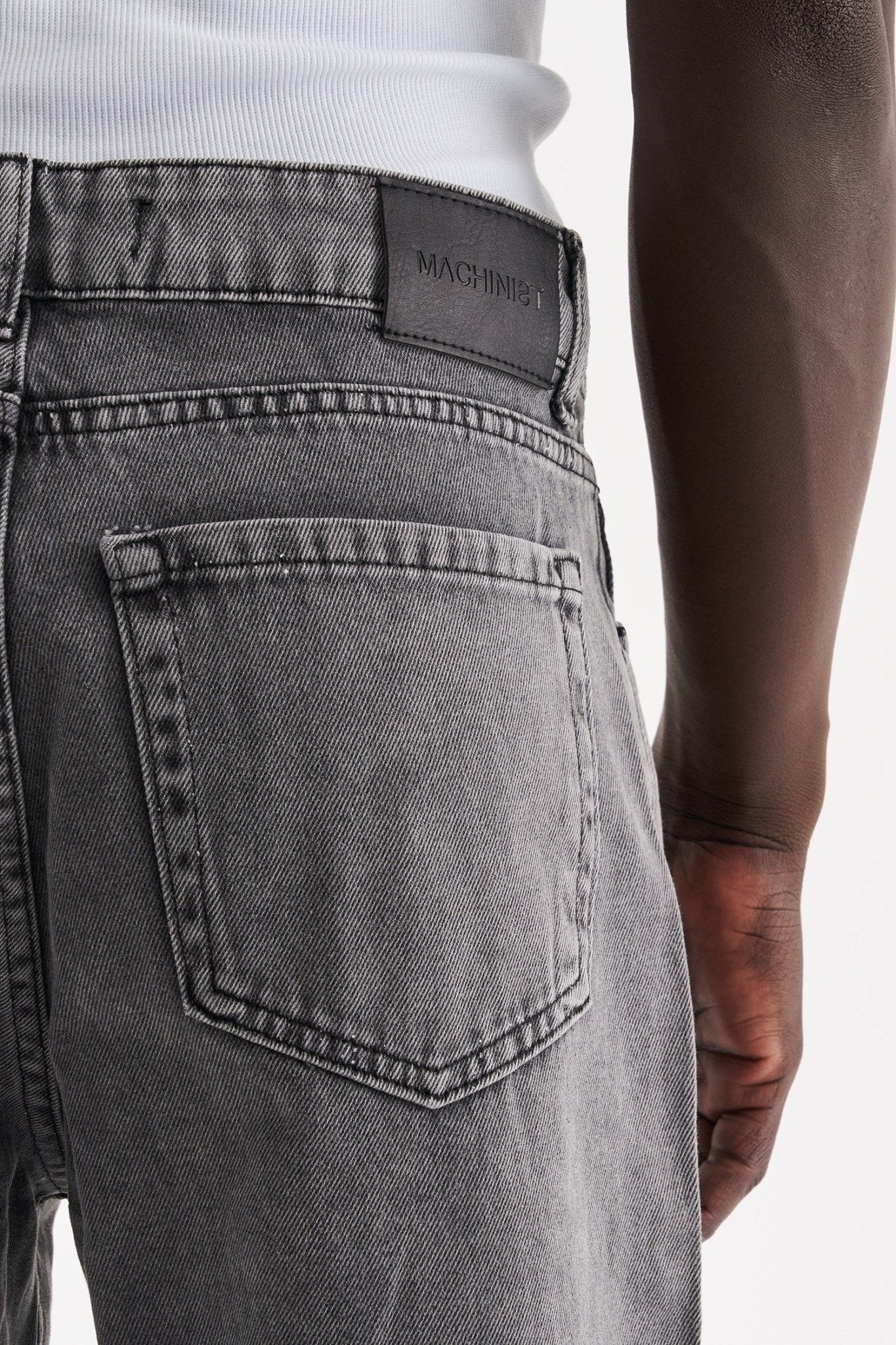Erkek Relaxed Baggy Jean Pantolon Gri