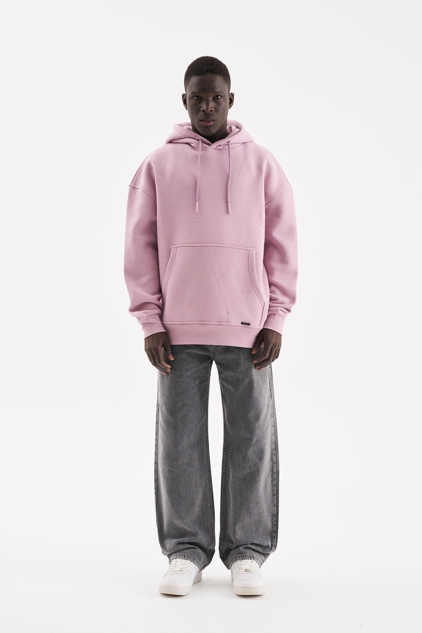 Erkek Relaxed Baggy Jean Pantolon Gri