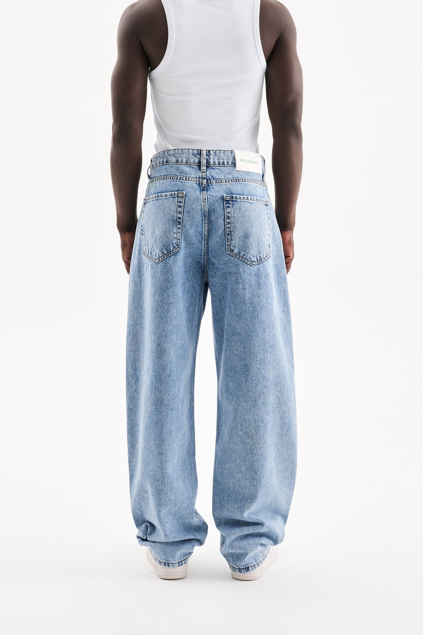 Erkek Relaxed Baggy Jean Pantolon Kar Asit