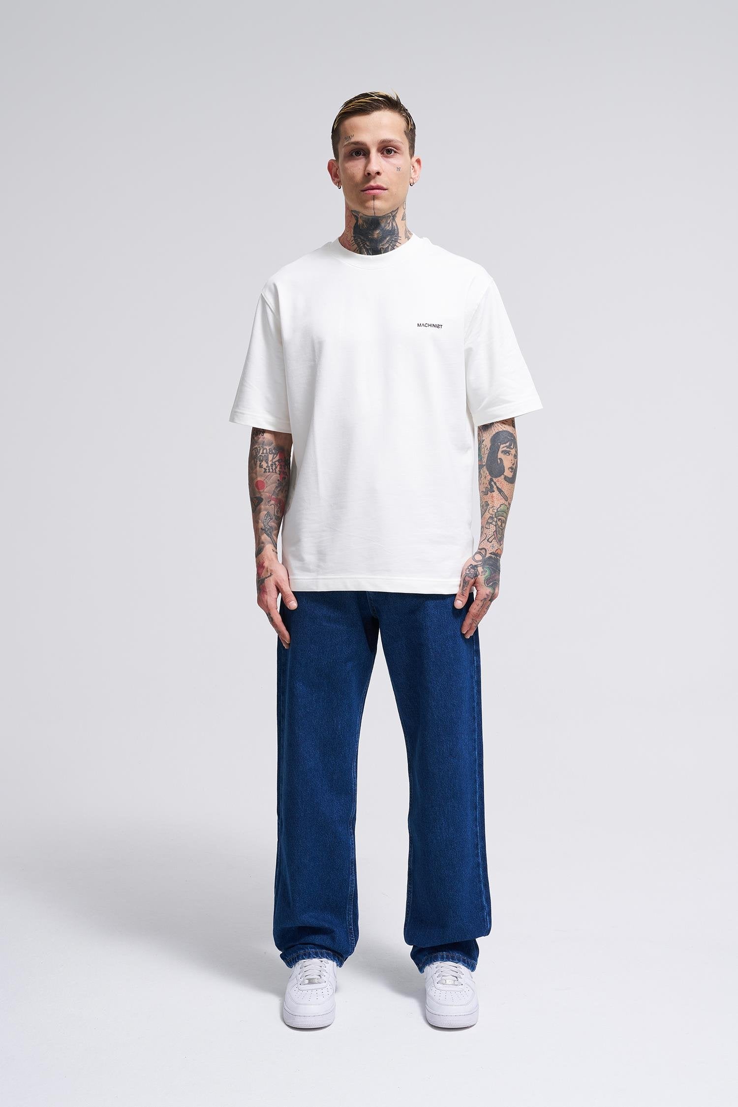 Erkek Relaxed Baggy Jean Pantolon Koyu Mavi