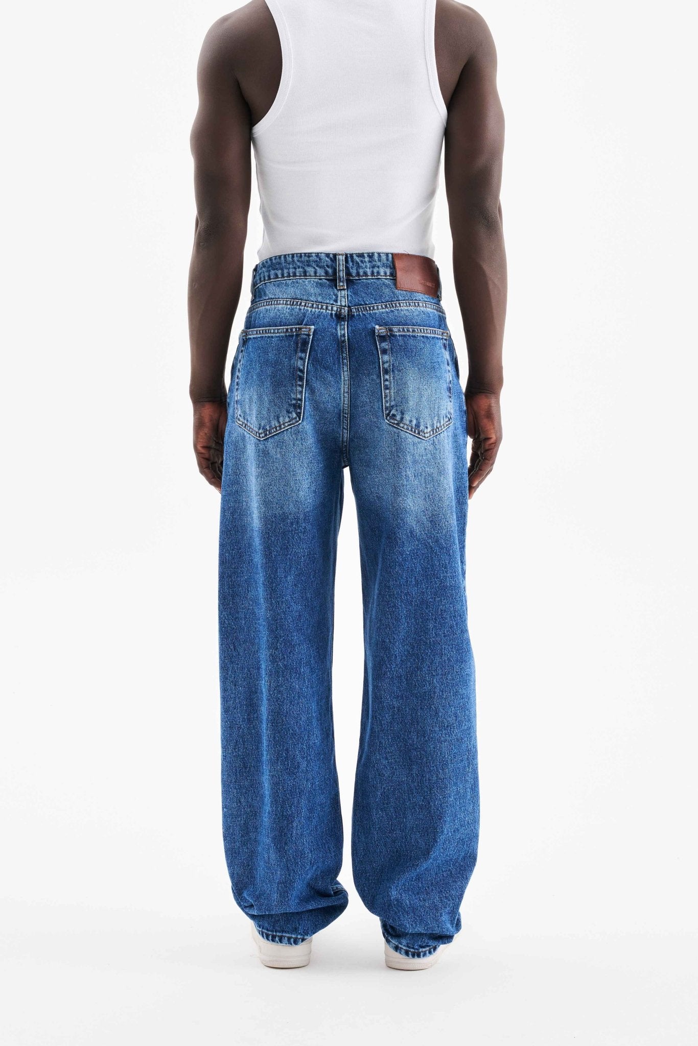 Erkek Relaxed Baggy Jean Pantolon Lacivert