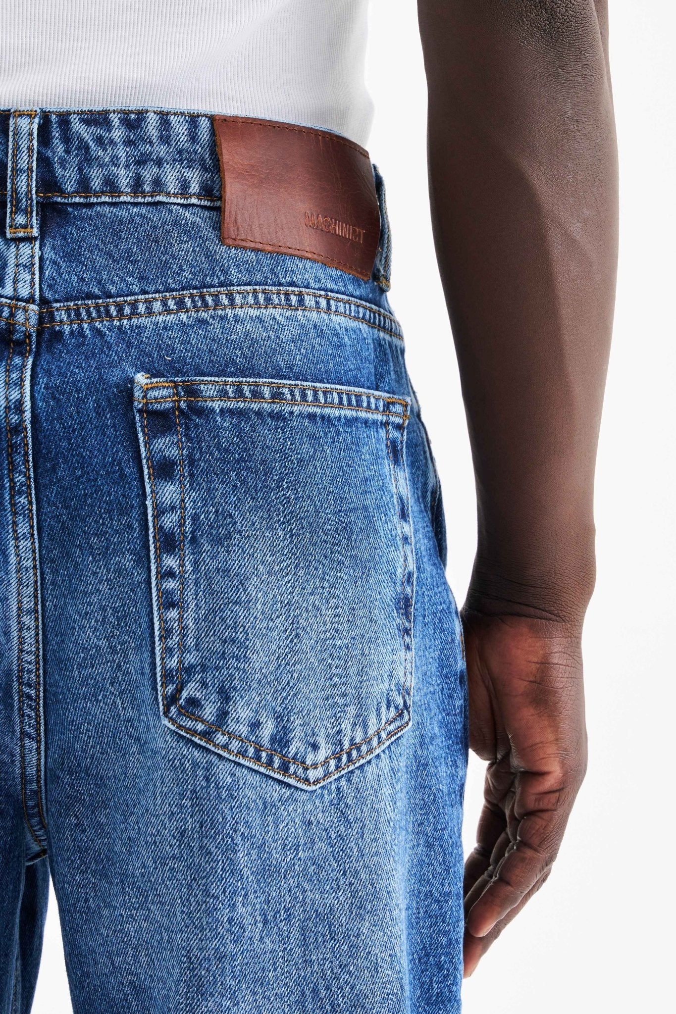Erkek Relaxed Baggy Jean Pantolon Lacivert