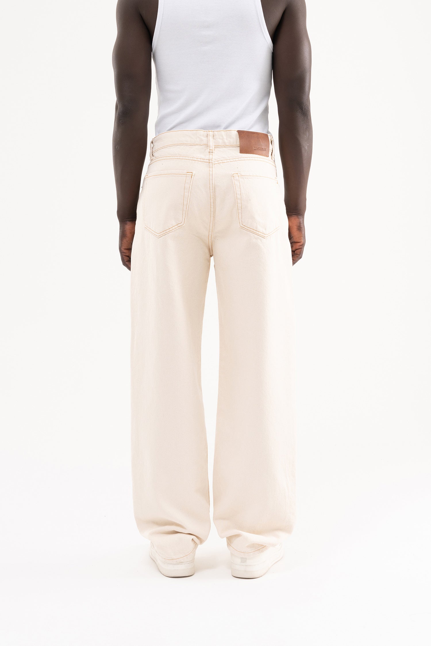 Erkek Relaxed Baggy Jean Pantolon Naturel-4