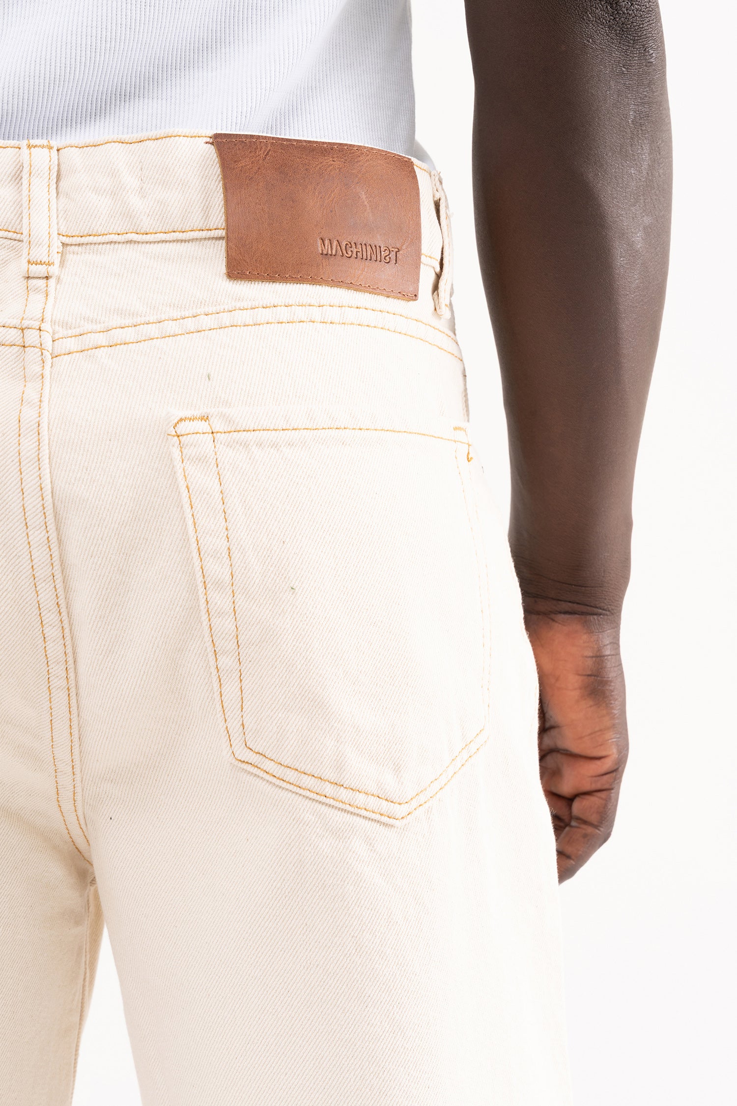Erkek Relaxed Baggy Jean Pantolon Naturel-5