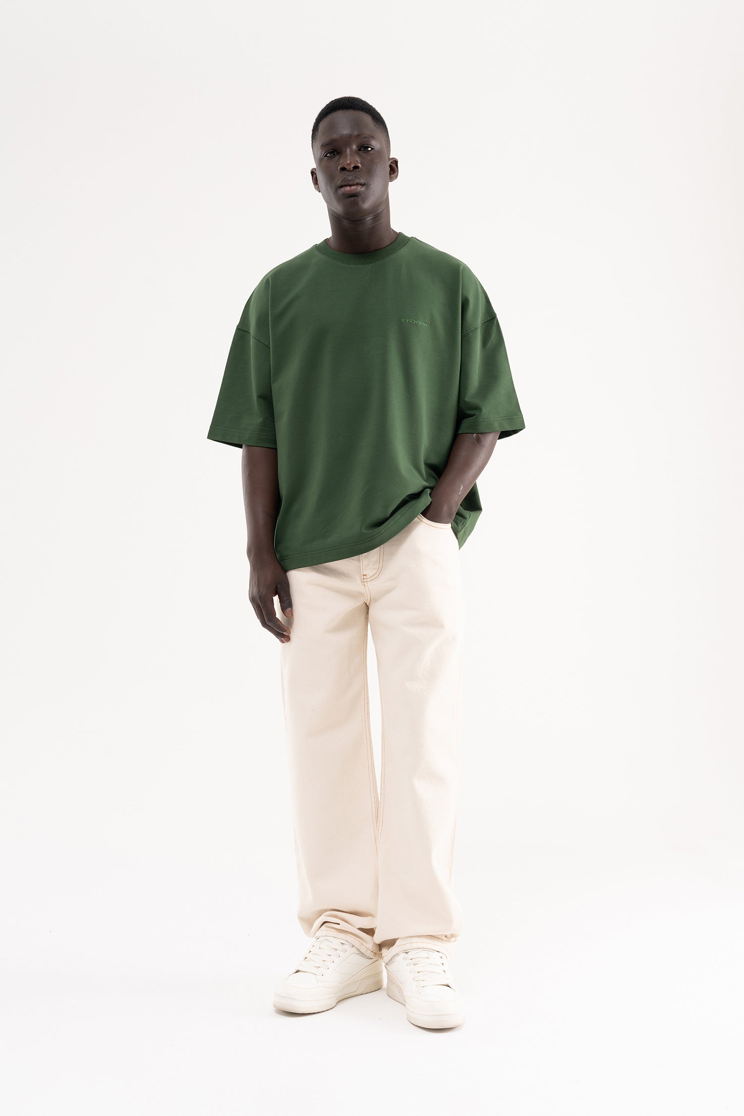 Erkek Relaxed Baggy Jean Pantolon Naturel-7