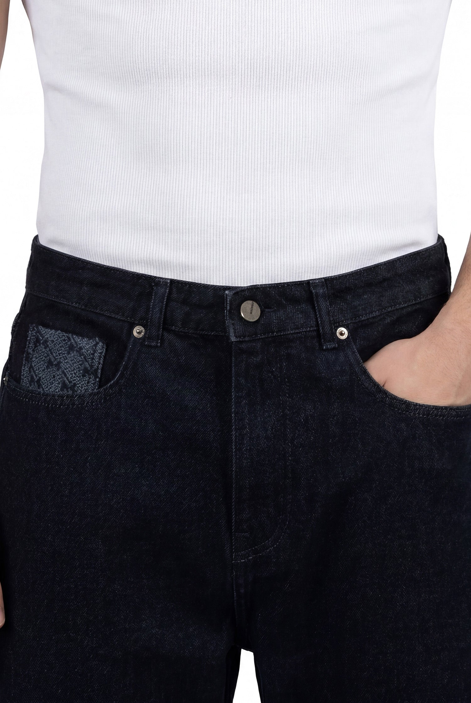 Erkek Relaxed Baggy Jean Pantolon Uzay Grisi-Gece Mavisi