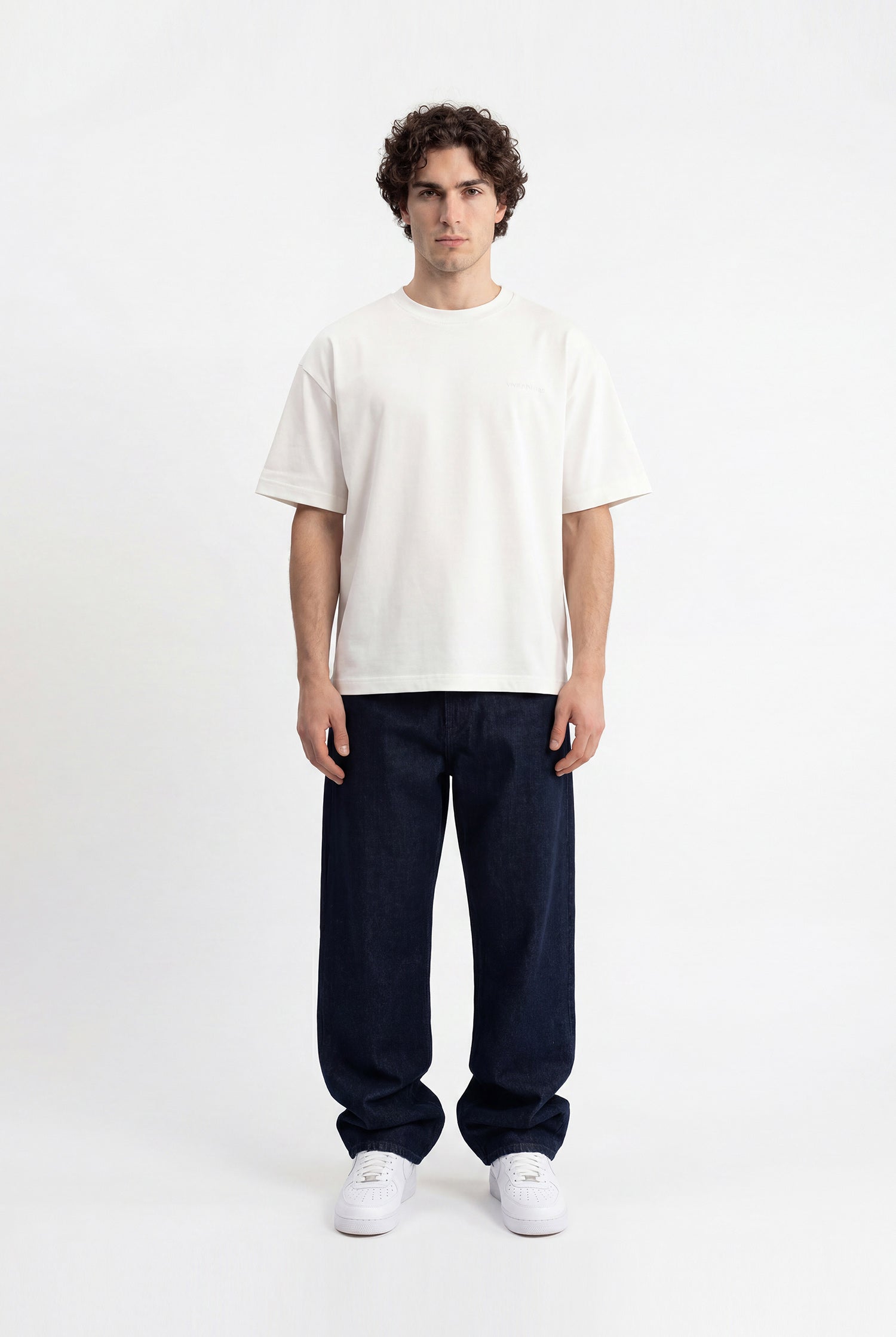 Erkek Relaxed Baggy Jean Pantolon Uzay Grisi-Gece Mavisi-5