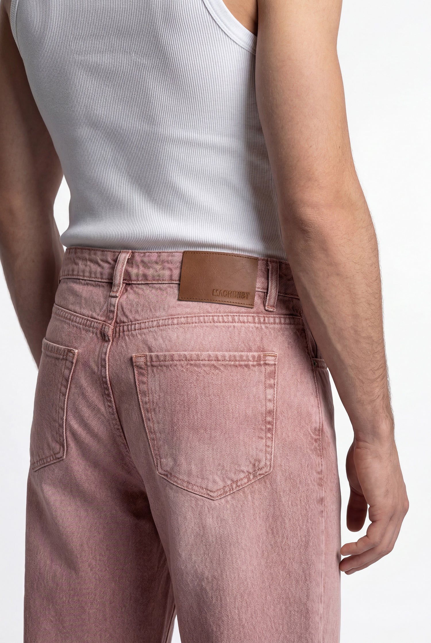 Erkek Relaxed Baggy Jean Pantolon Vişne-5