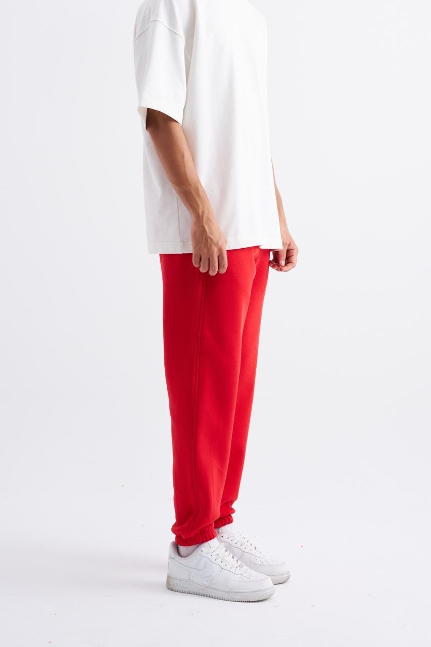 Erkek Relaxed Jogger Basic Eşofman Altı Açık Kırmızı
