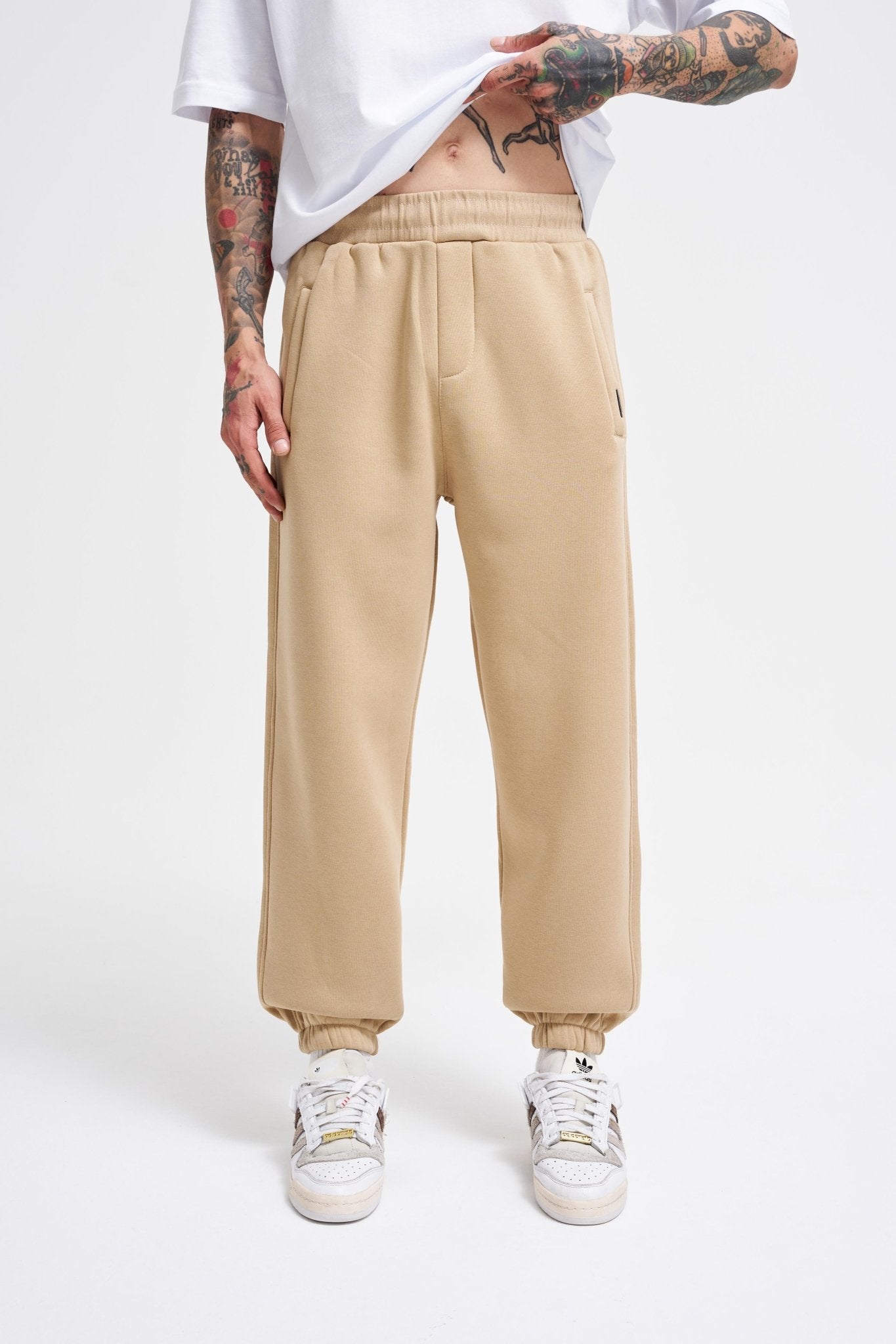 Erkek Relaxed Jogger Basic Eşofman Altı Bej