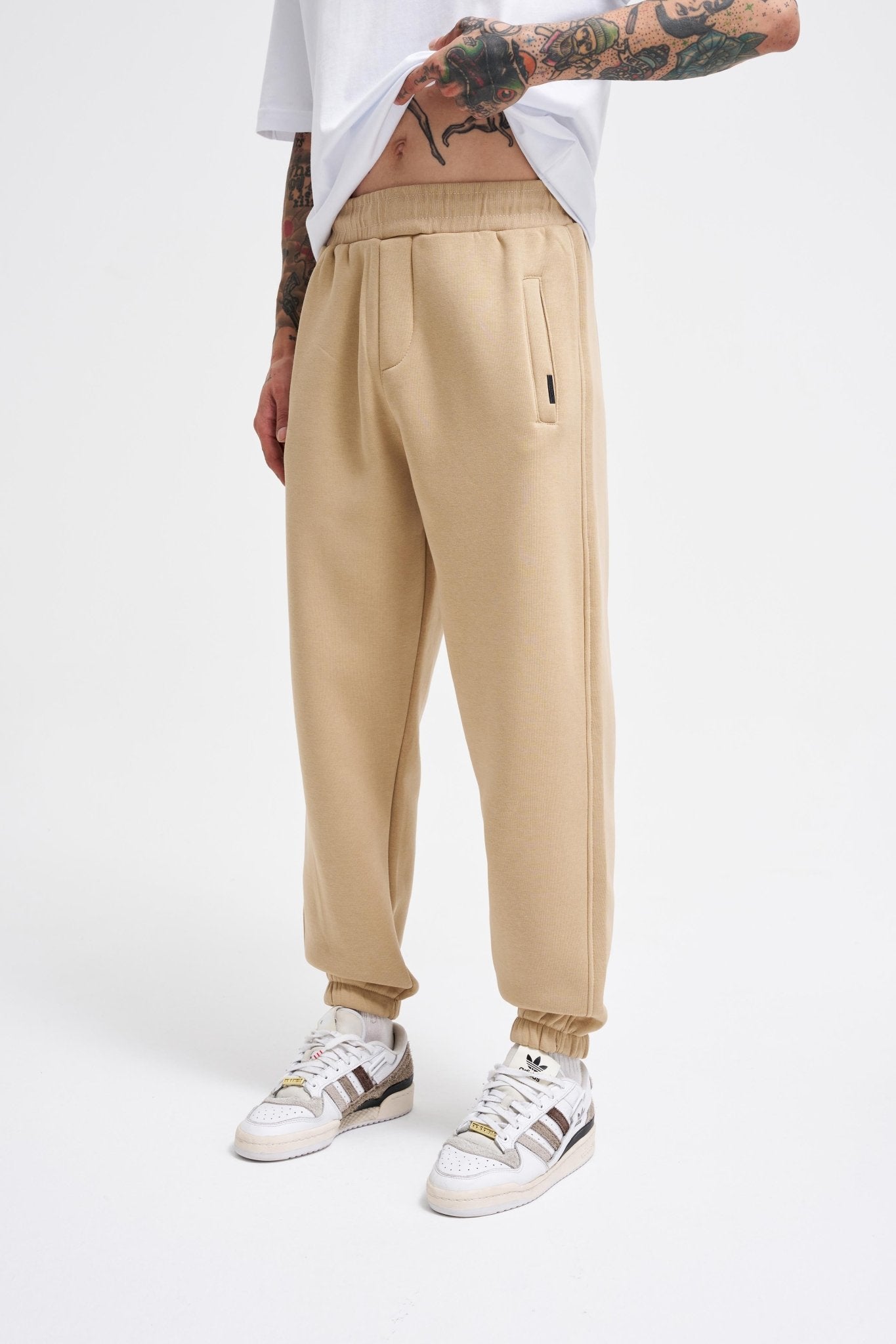 Erkek Relaxed Jogger Basic Eşofman Altı Bej