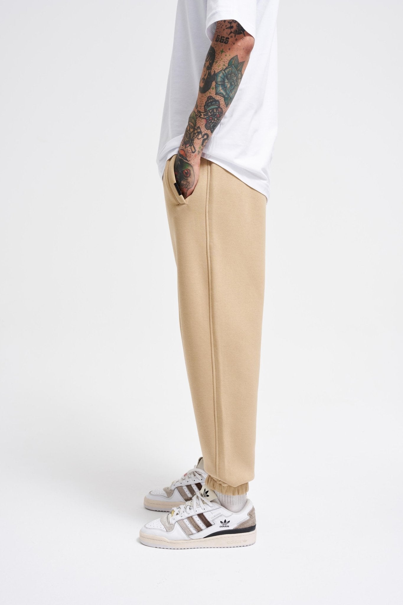 Erkek Relaxed Jogger Basic Eşofman Altı Bej