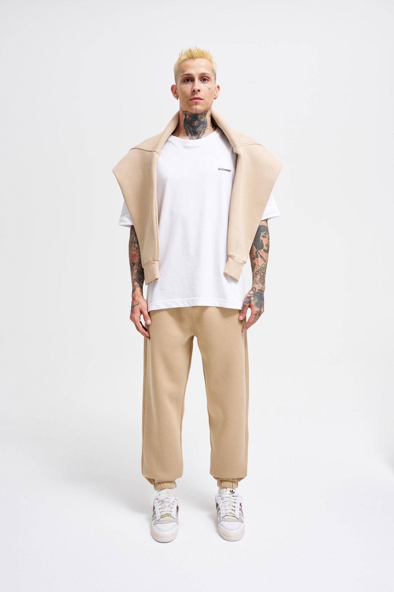 Erkek Relaxed Jogger Basic Eşofman Altı Bej