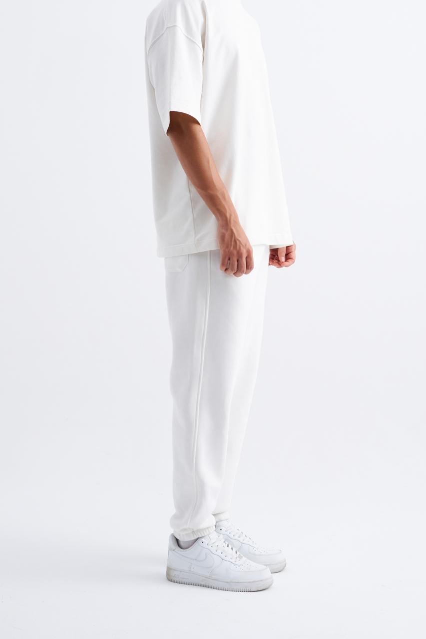 Erkek Relaxed Jogger Basic Eşofman Altı Ekru