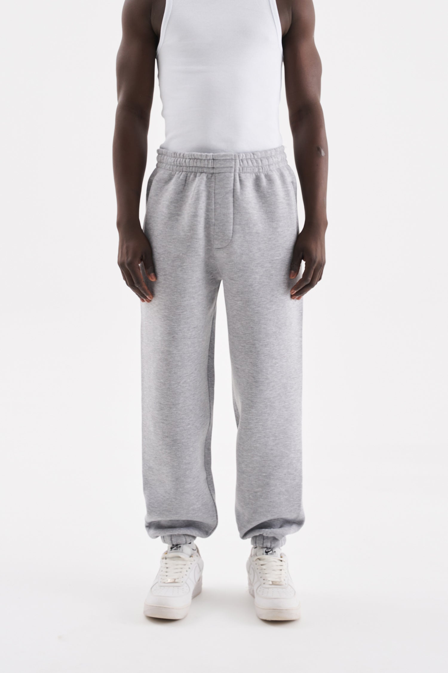 Erkek Relaxed Jogger Basic Eşofman Altı Gri Melanj
