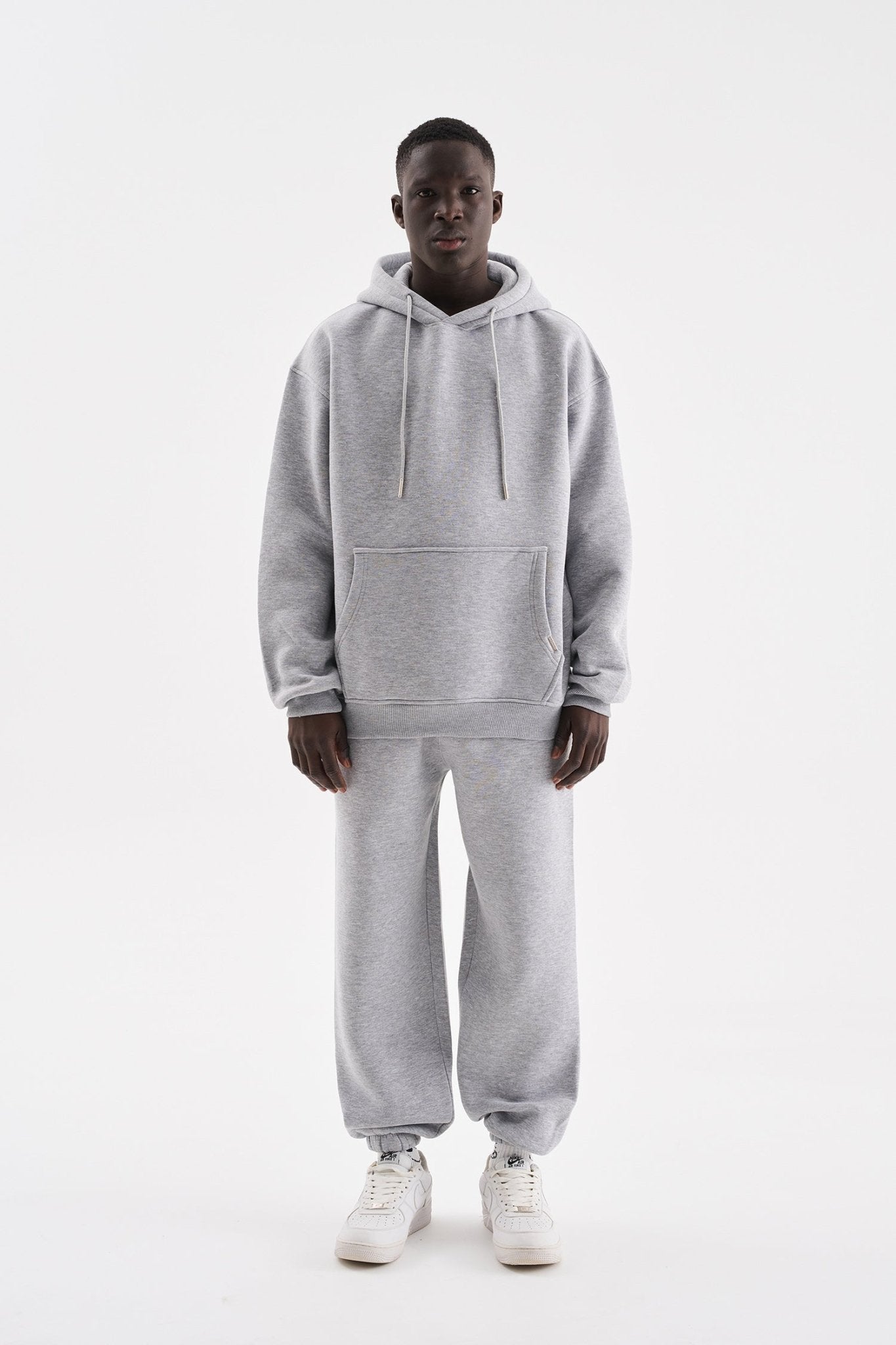 Erkek Relaxed Jogger Basic Eşofman Altı Gri Melanj