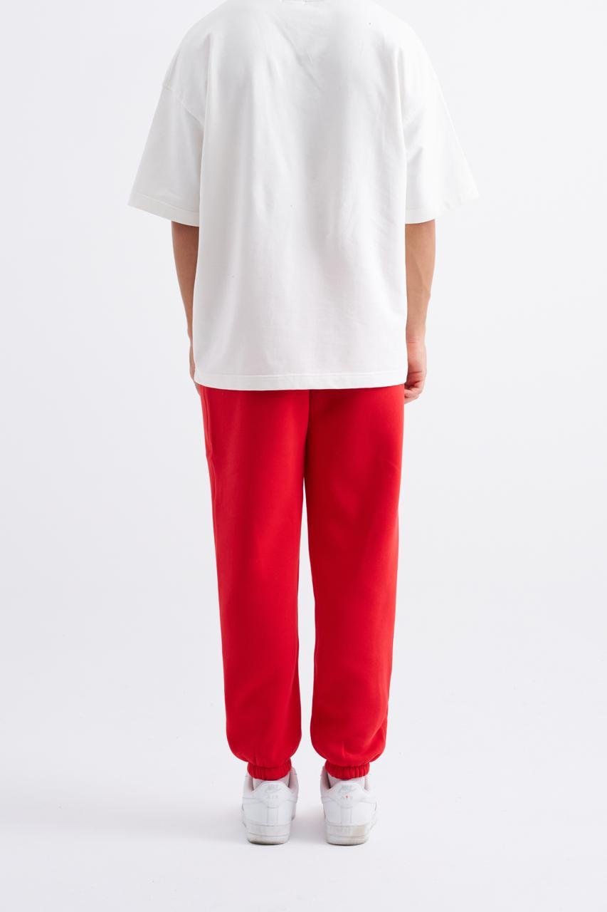 Erkek Relaxed Jogger Basic Eşofman Altı Kırmızı