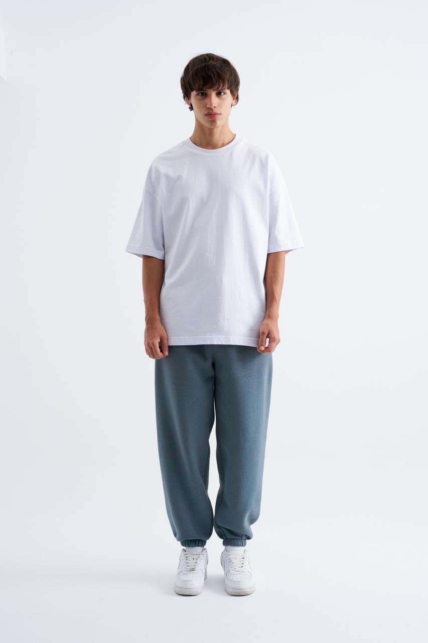 Erkek Relaxed Jogger Basic Eşofman Altı Mavi - Duman