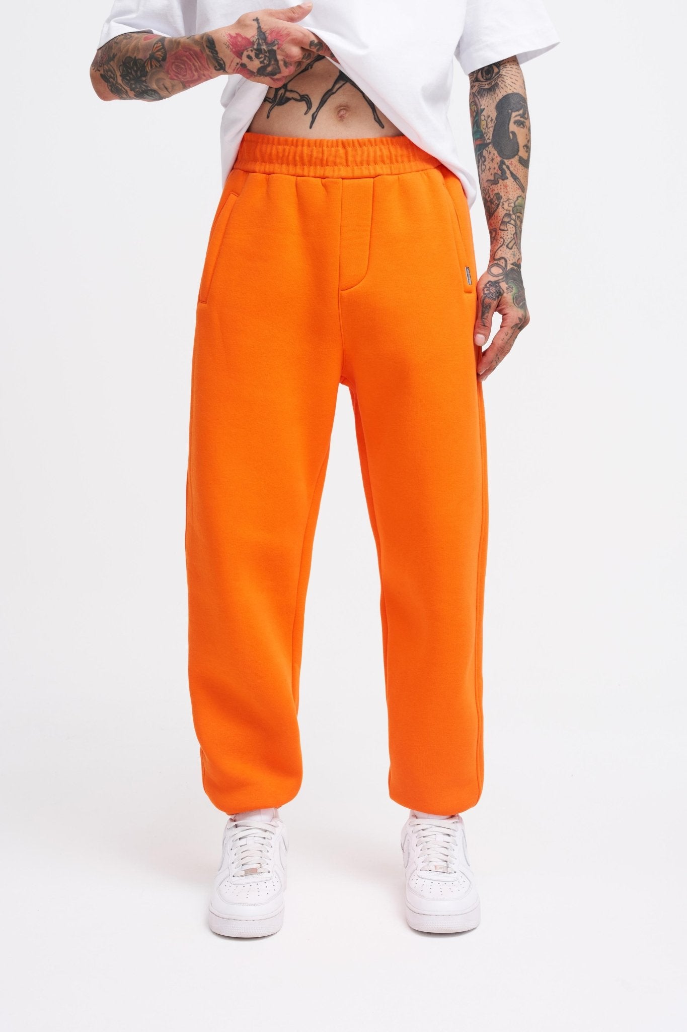 Erkek Relaxed Jogger Basic Eşofman Altı Neon Turuncu