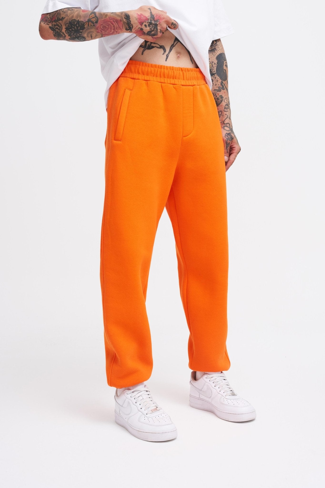 Erkek Relaxed Jogger Basic Eşofman Altı Neon Turuncu