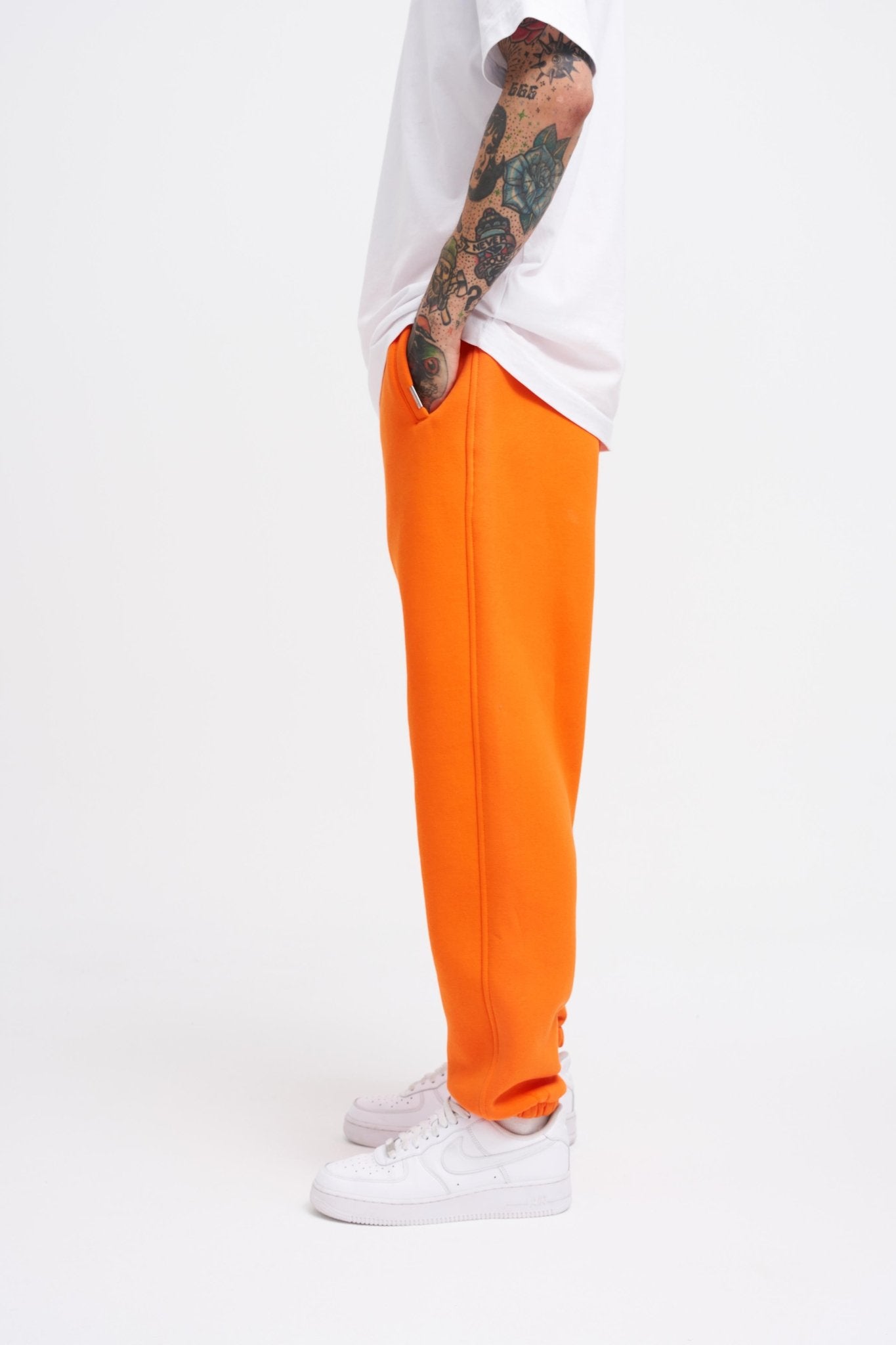 Erkek Relaxed Jogger Basic Eşofman Altı Neon Turuncu