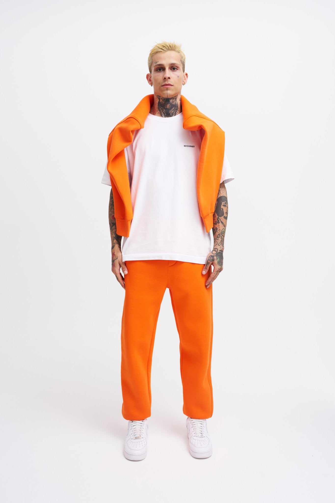 Erkek Relaxed Jogger Basic Eşofman Altı Neon Turuncu