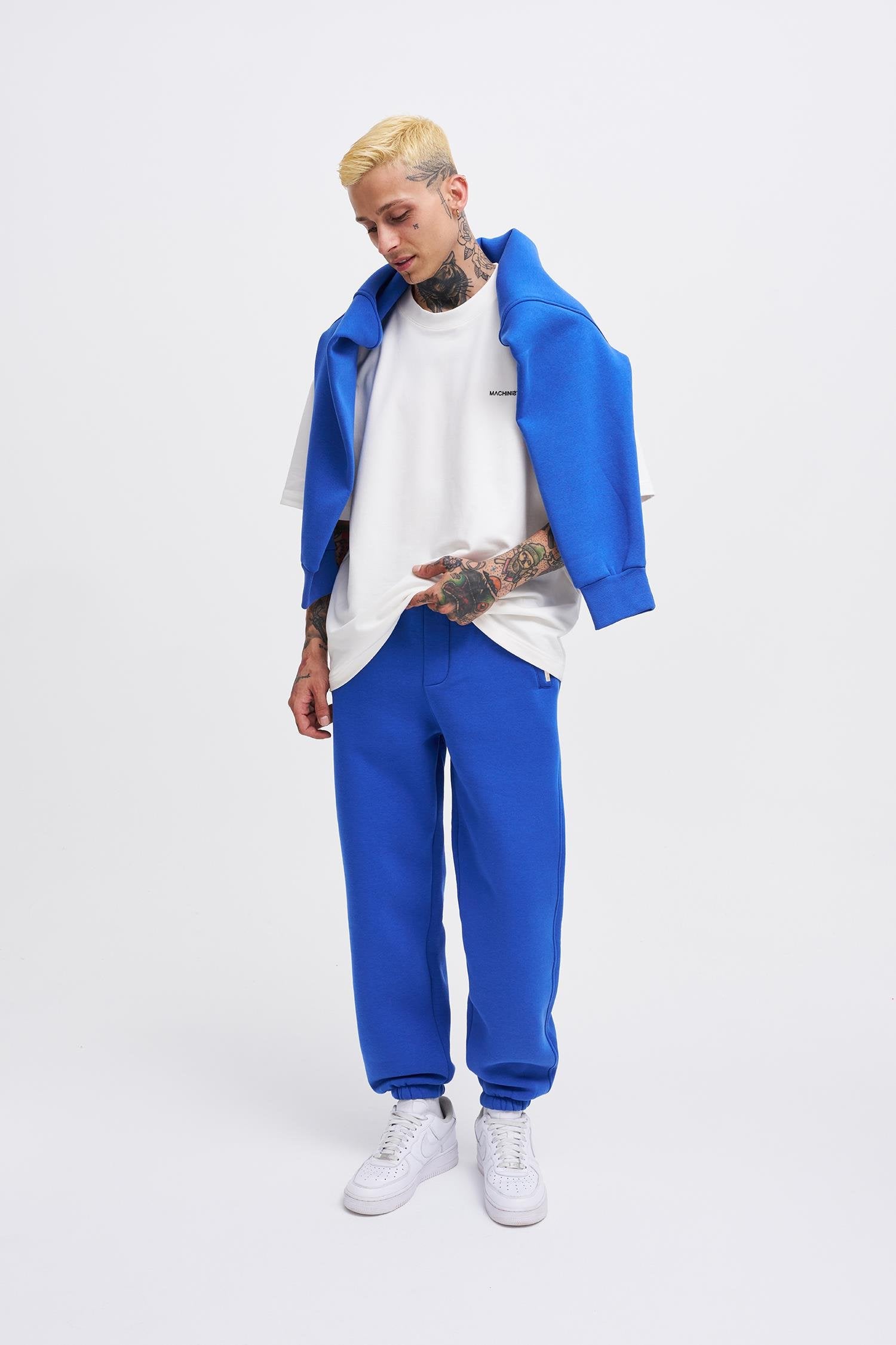 Erkek Relaxed Jogger Basic Eşofman Altı Saks Mavi