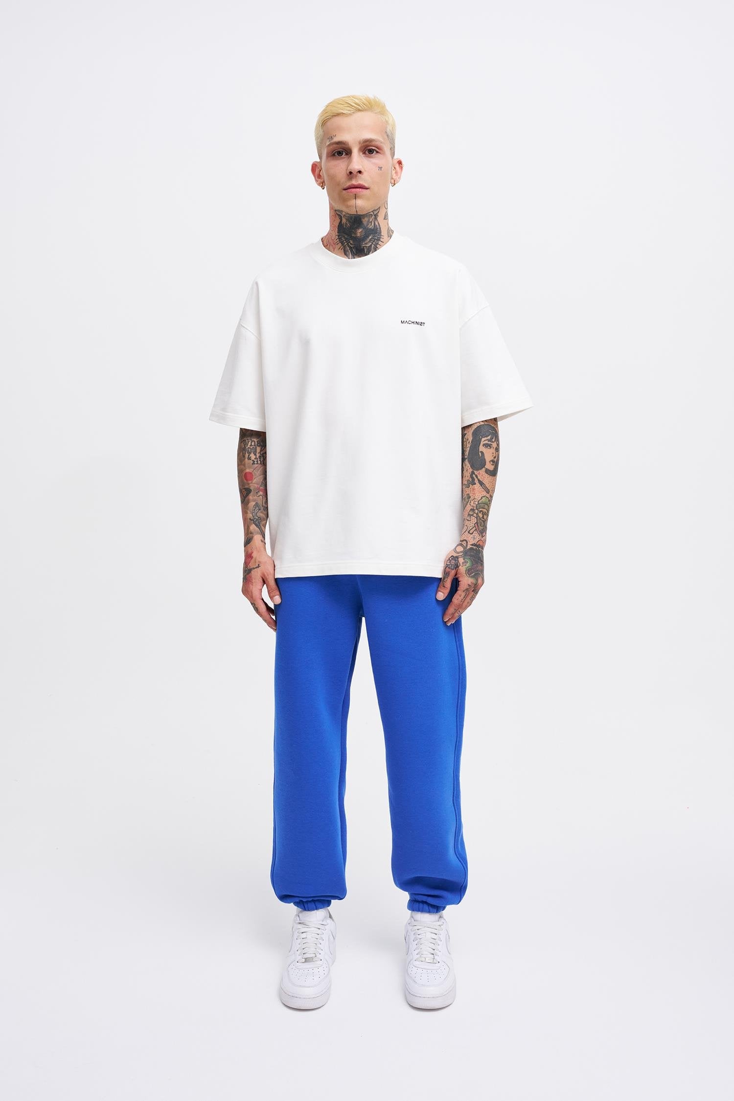 Erkek Relaxed Jogger Basic Eşofman Altı Saks Mavi