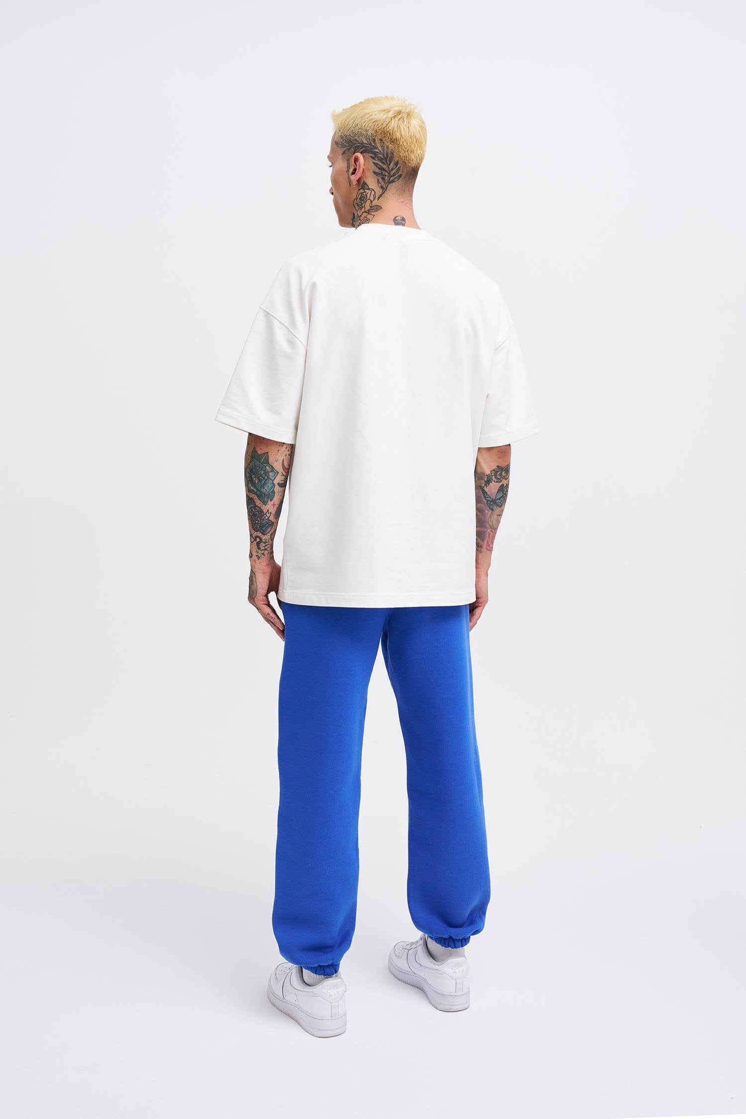 Erkek Relaxed Jogger Basic Eşofman Altı Saks Mavi
