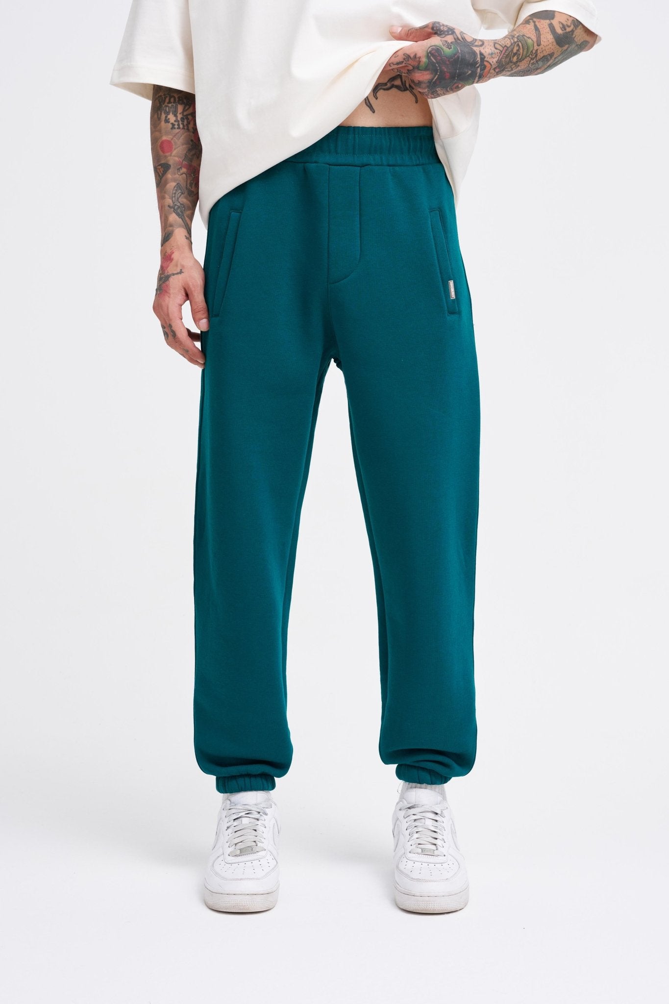 Erkek Relaxed Jogger Basic Eşofman Altı Yağ Yeşili