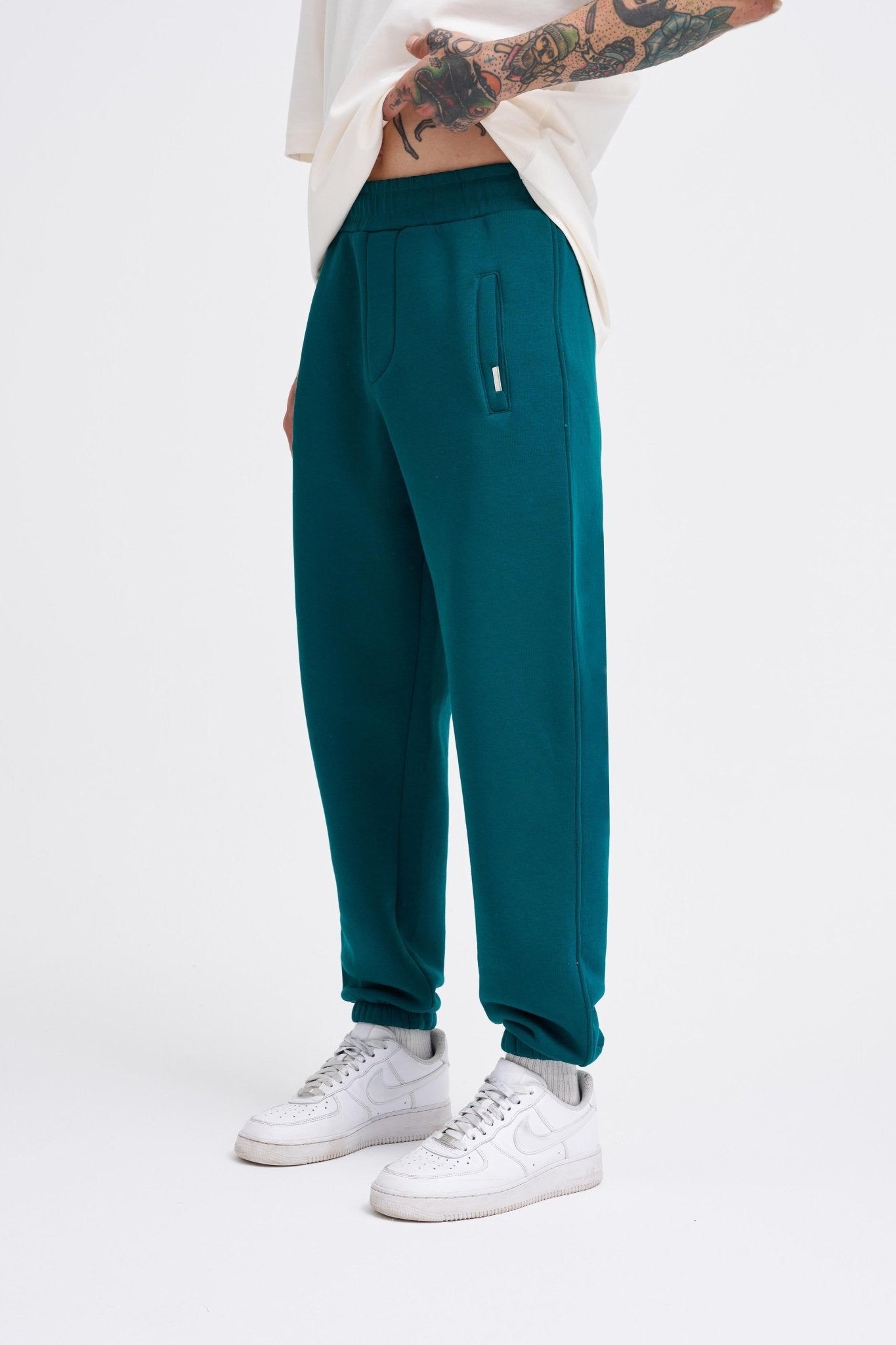 Erkek Relaxed Jogger Basic Eşofman Altı Yağ Yeşili