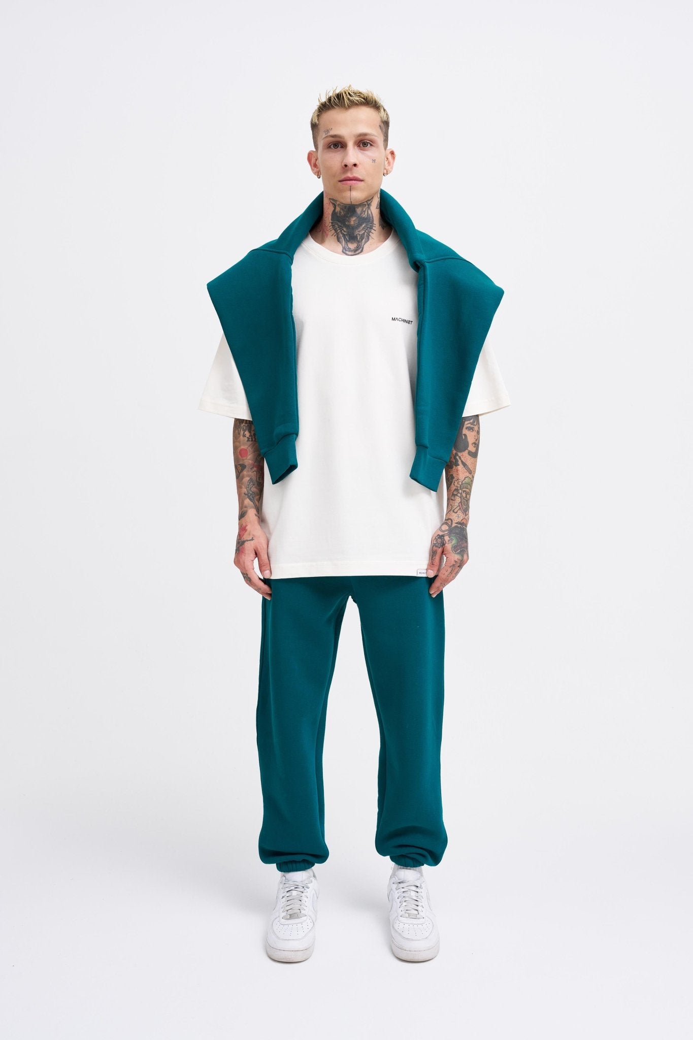 Erkek Relaxed Jogger Basic Eşofman Altı Yağ Yeşili
