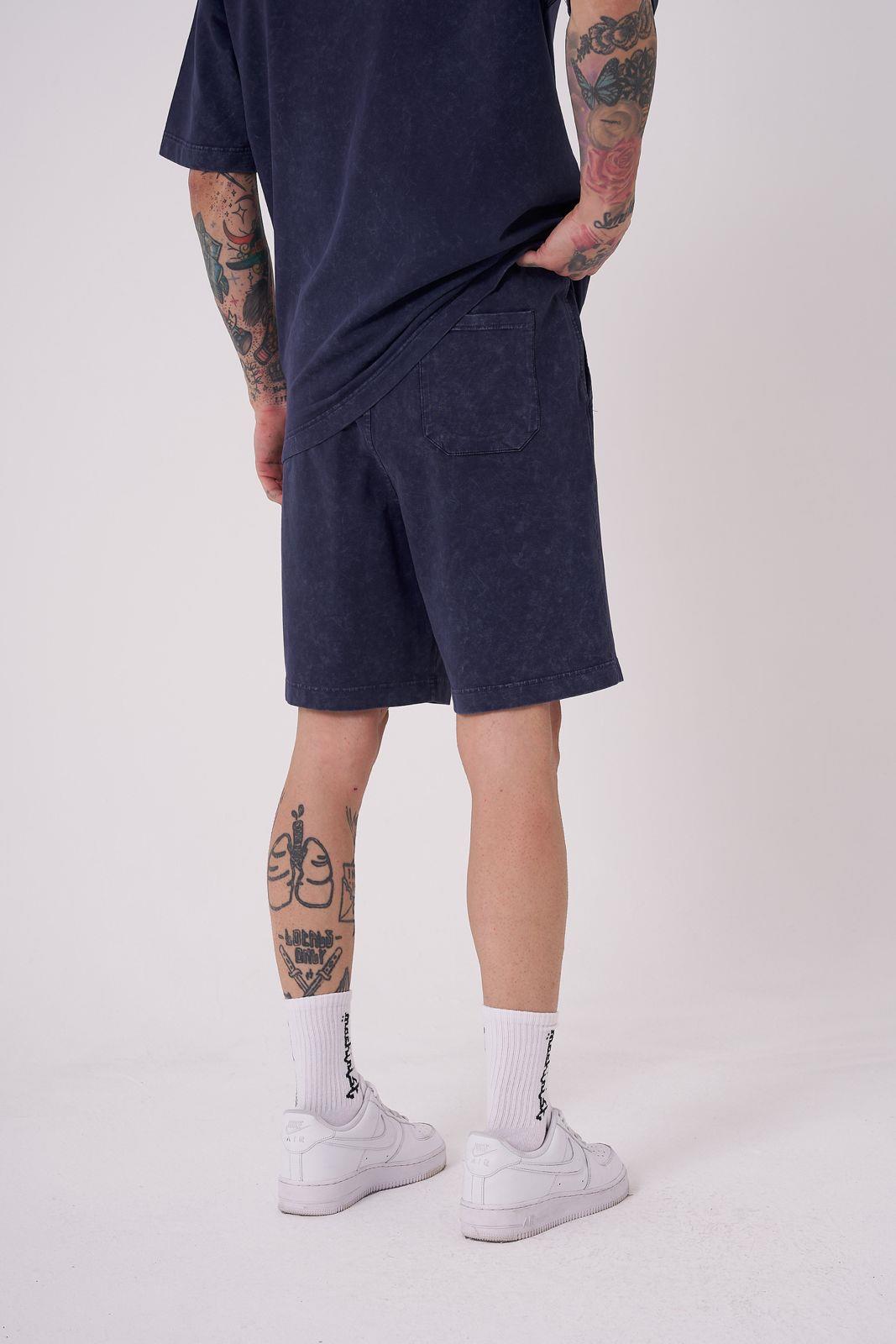 Erkek Relaxed Washing Şort Gece Mavisi