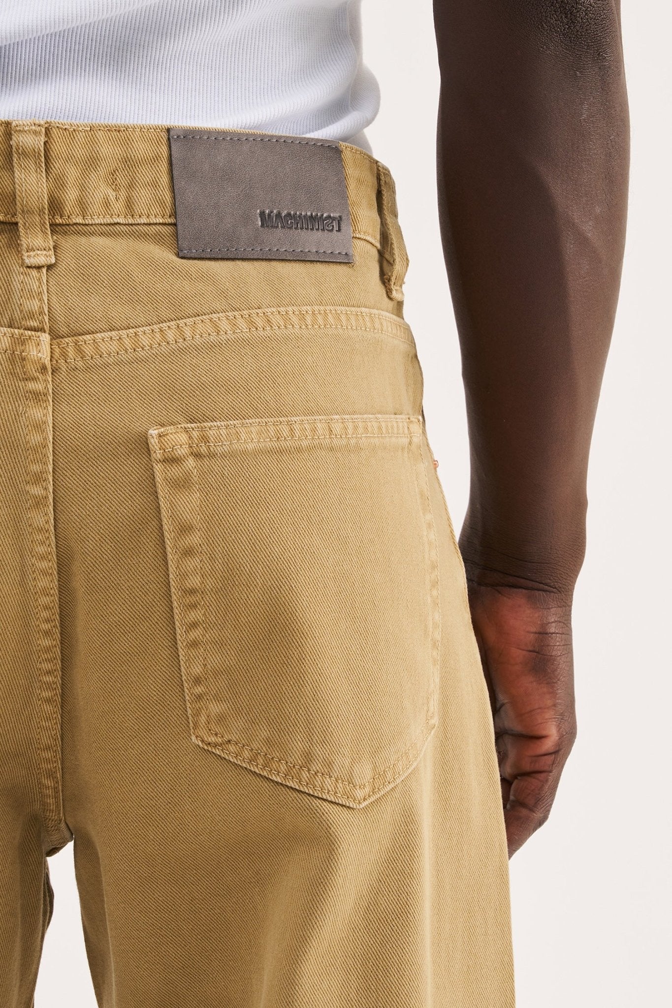 Erkek Soft Surfaced Baggy Relaxed Jean Pantolon Bej