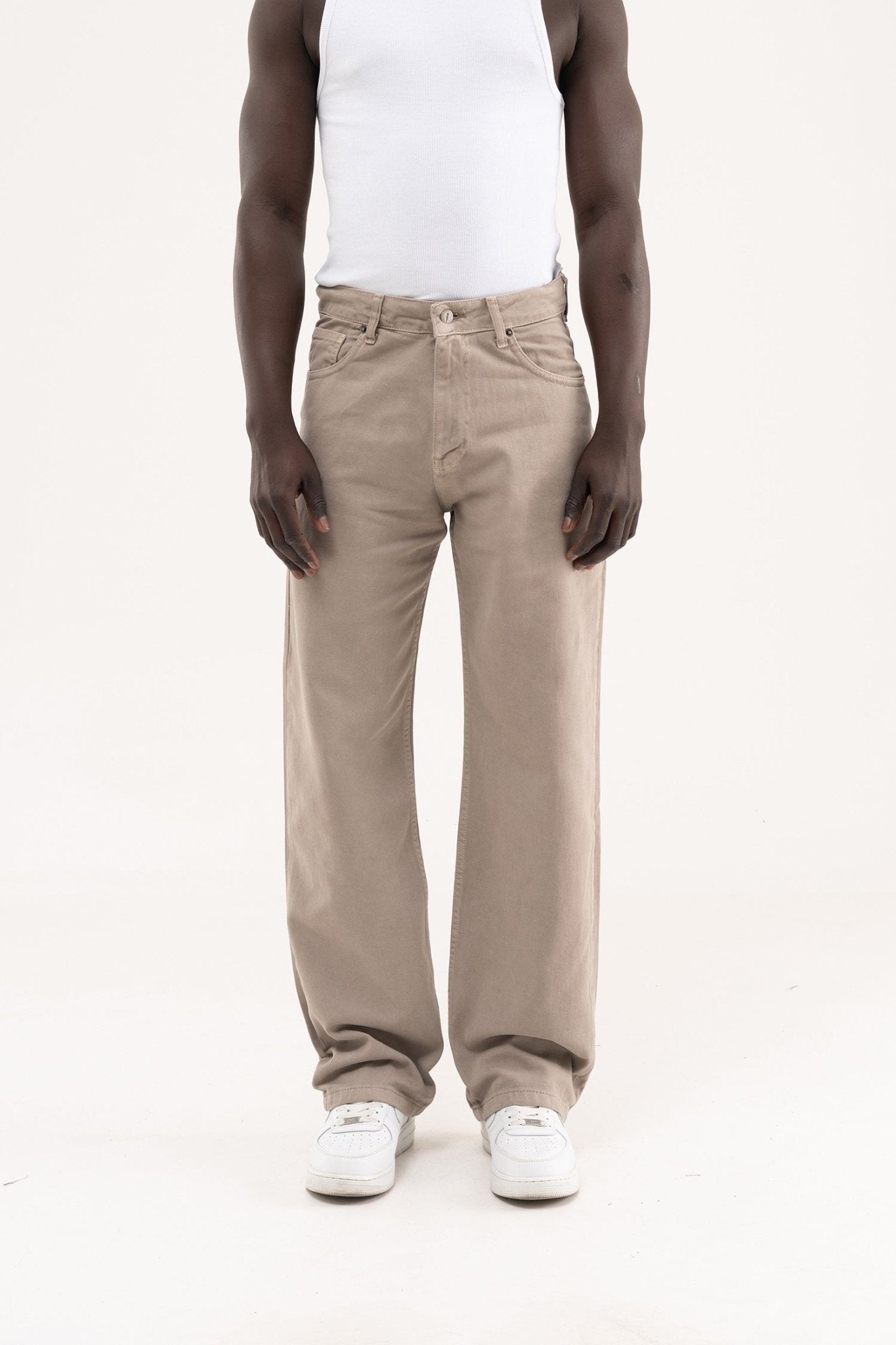 Erkek Soft Surfaced Baggy Relaxed Jean Pantolon Gri