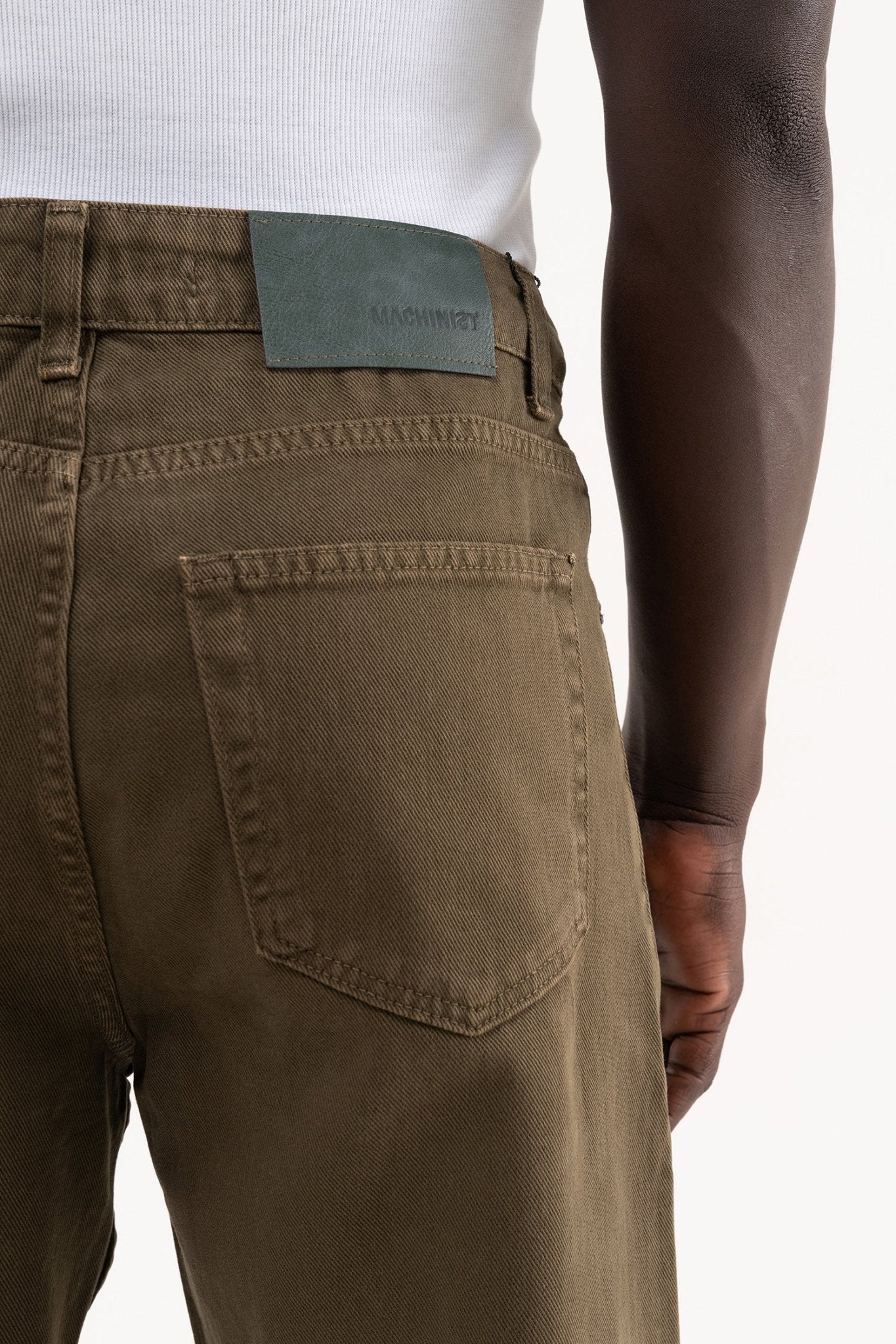 Erkek Soft Surfaced Baggy Relaxed Jean Pantolon Haki