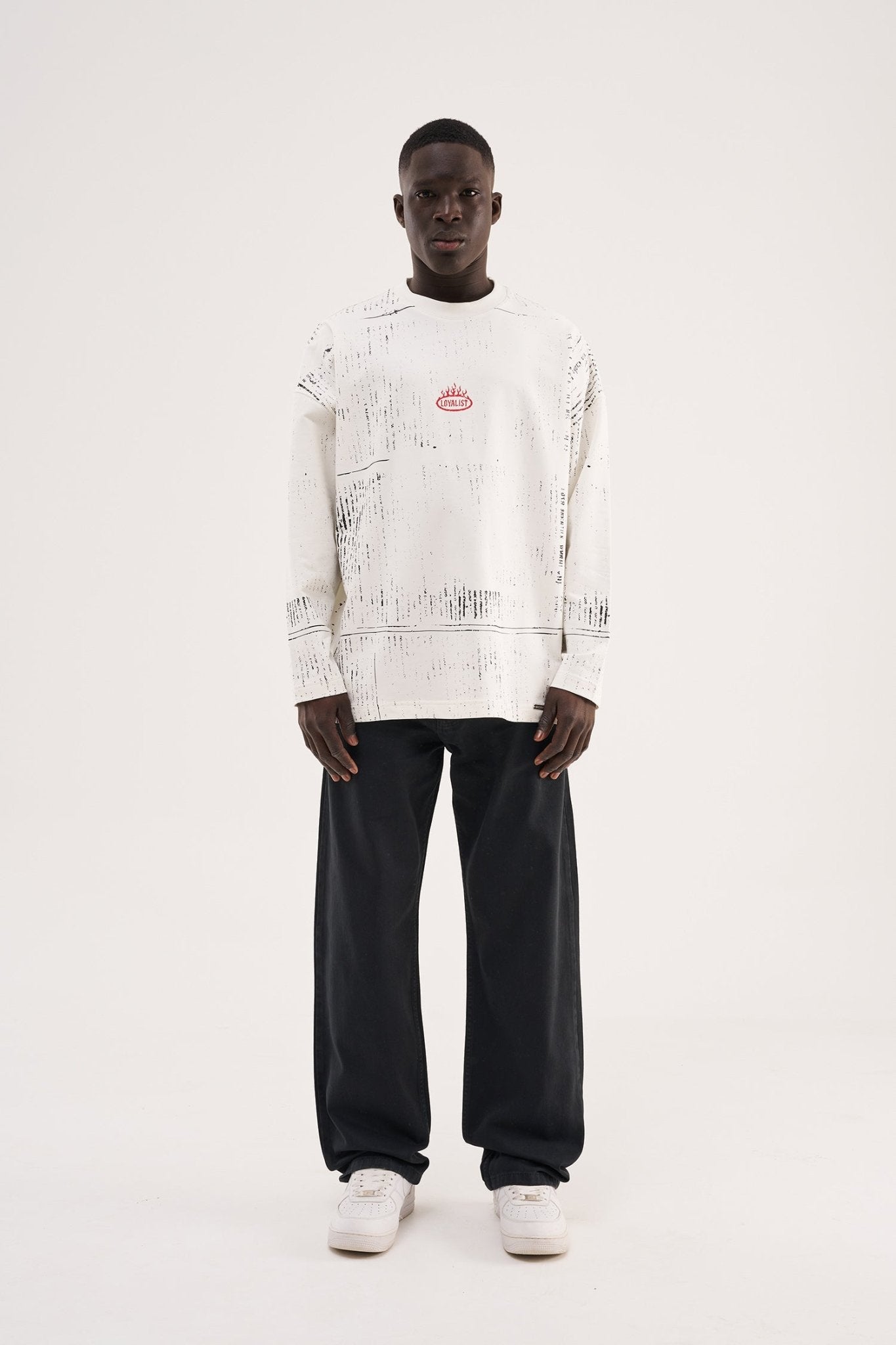 Erkek Soft Surfaced Baggy Relaxed Jean Pantolon Koyu Antrasit
