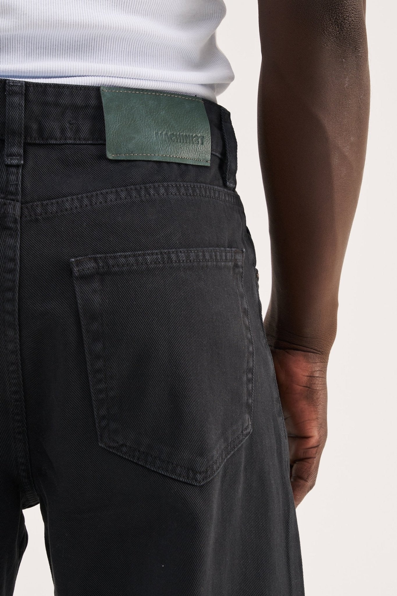 Erkek Soft Surfaced Baggy Relaxed Jean Pantolon Koyu Antrasit
