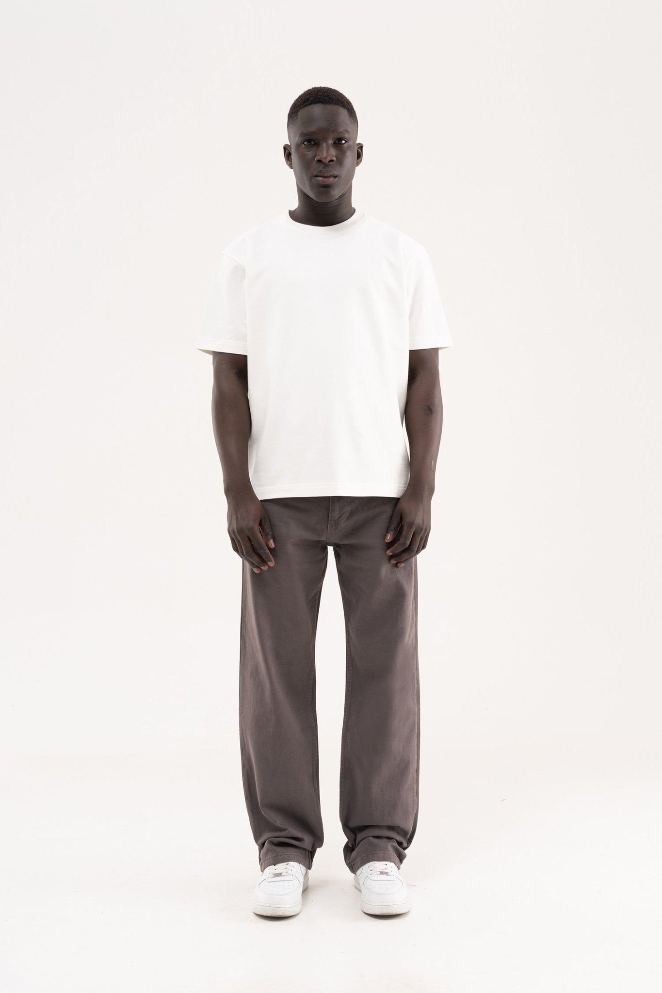 Erkek Soft Surfaced Baggy Relaxed Jean Pantolon Taş