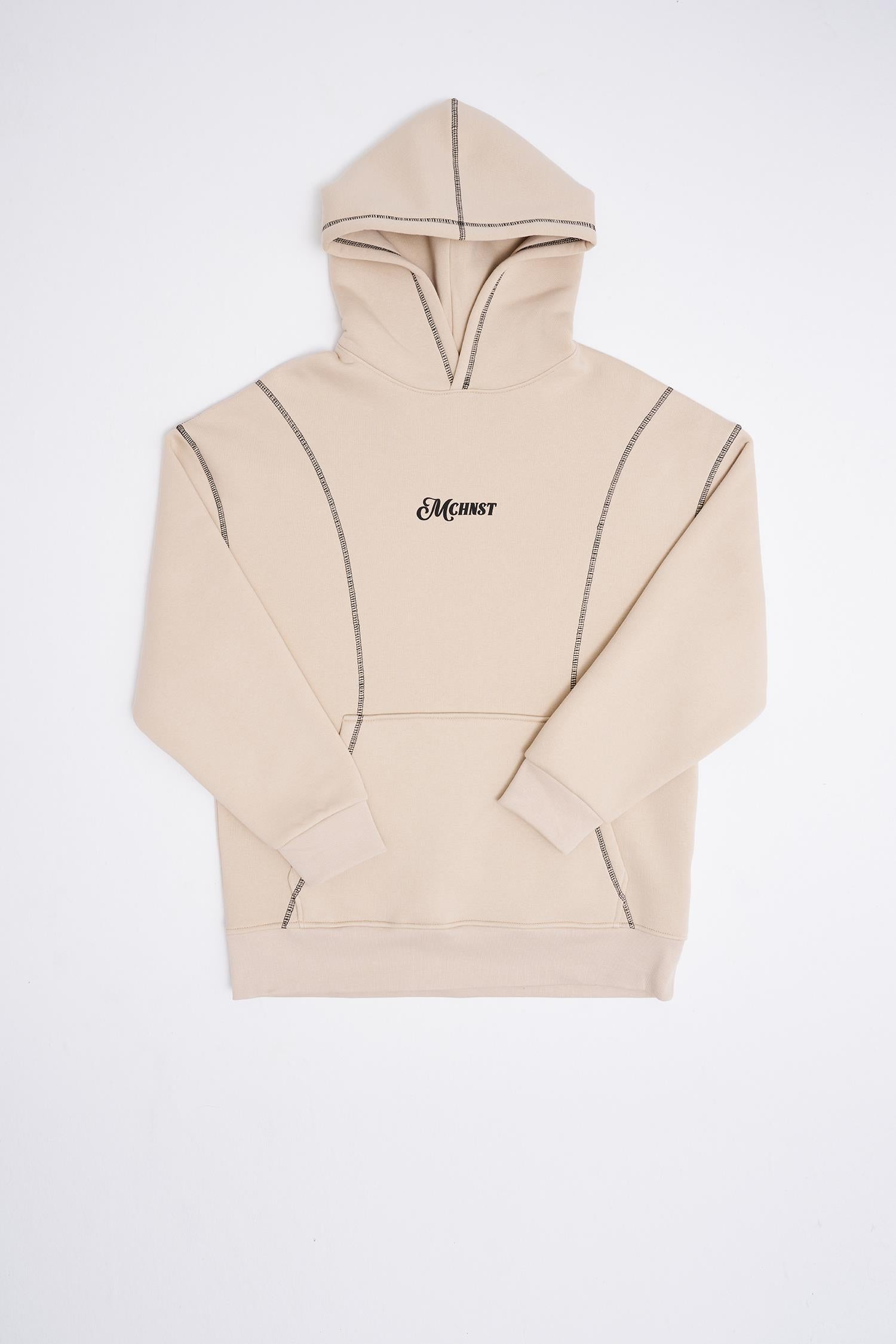 Erkek Straddie Hoodie Açık Bej