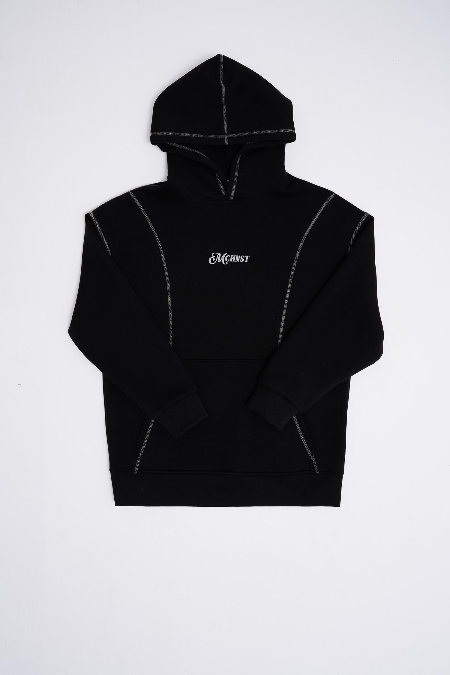 Erkek Straddie Hoodie Siyah