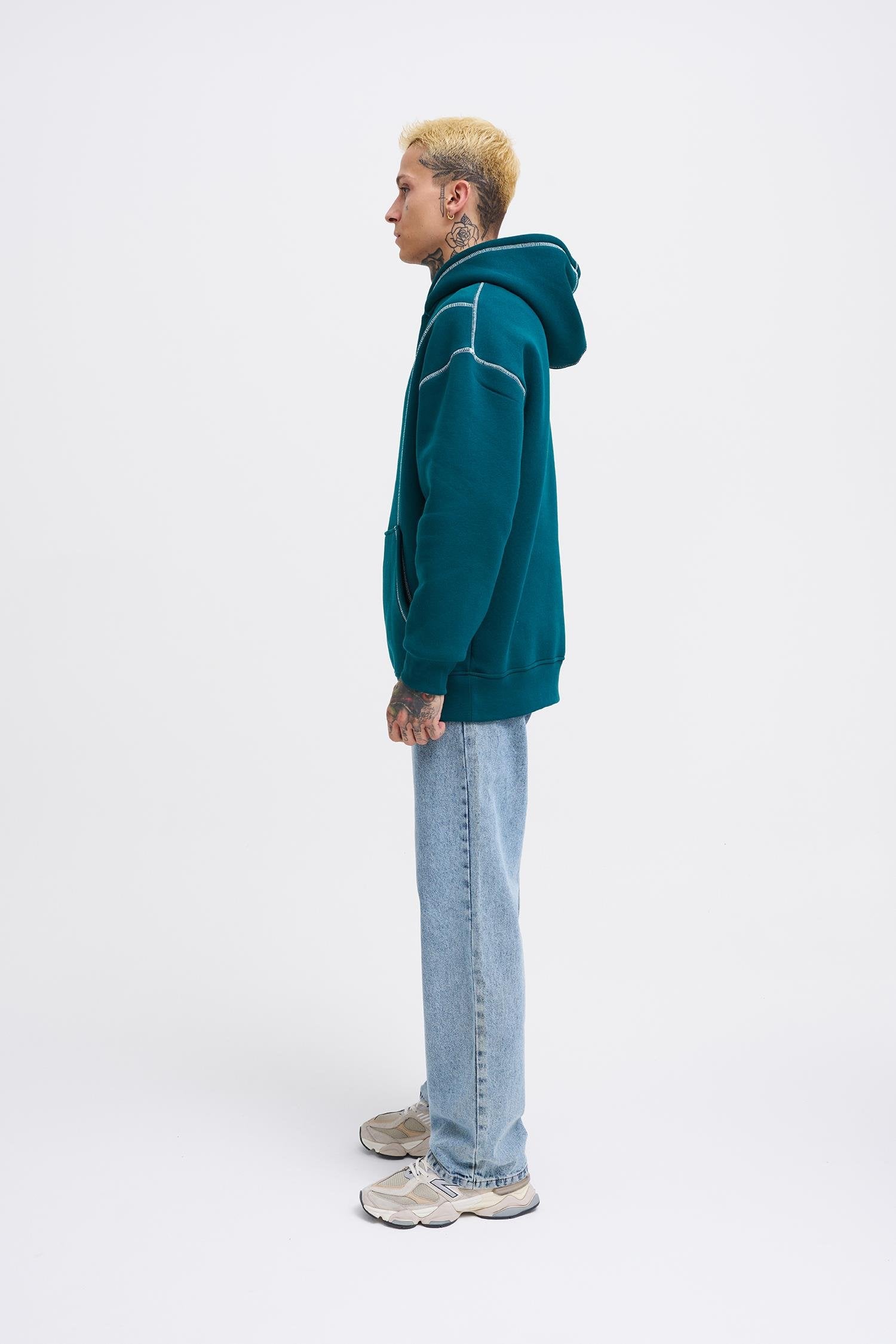 Erkek Straddie Hoodie Yağ Yeşili