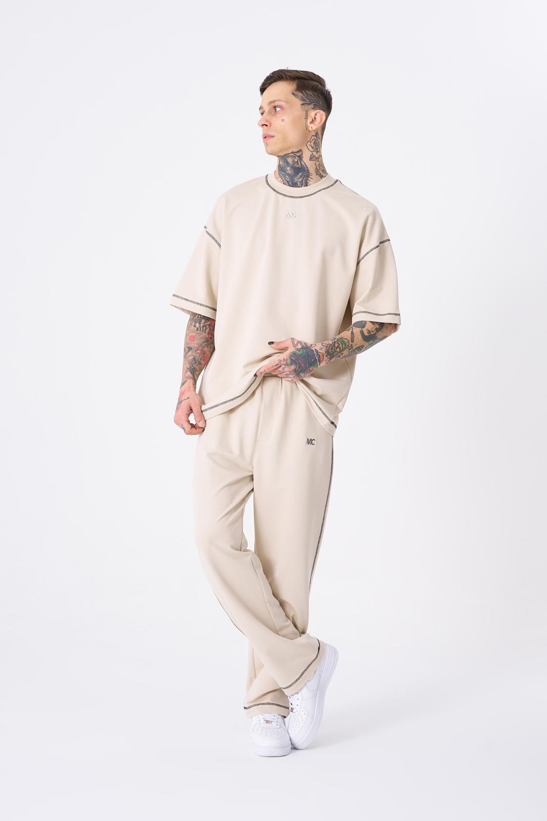 Erkek Stradie Stittch Pantolon Açık Bej