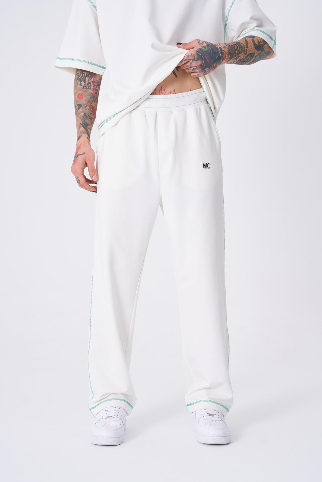 Erkek Stradie Stittch Pantolon Ekru