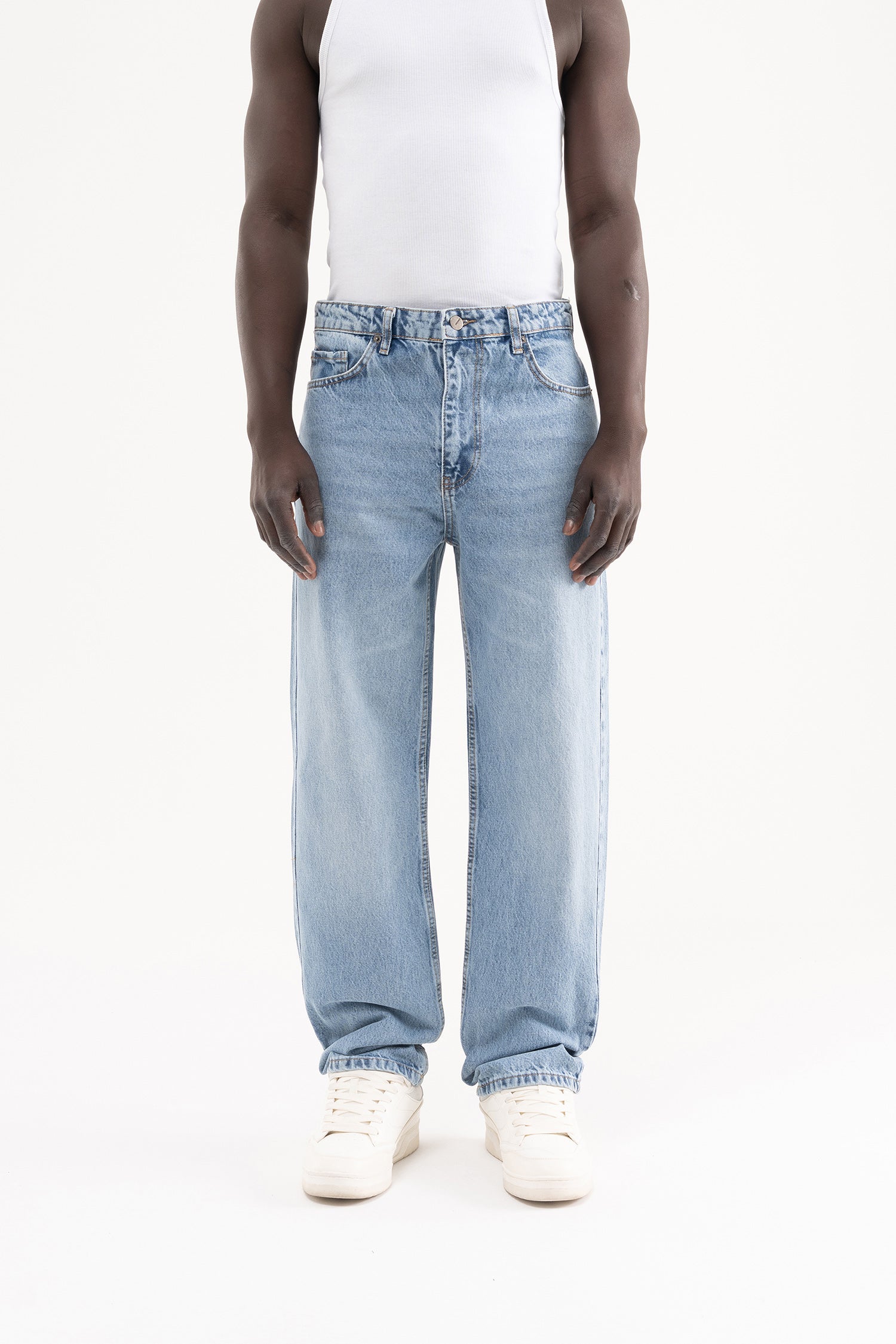 Erkek Straight Fit Jean Pantolon Açık Mavi