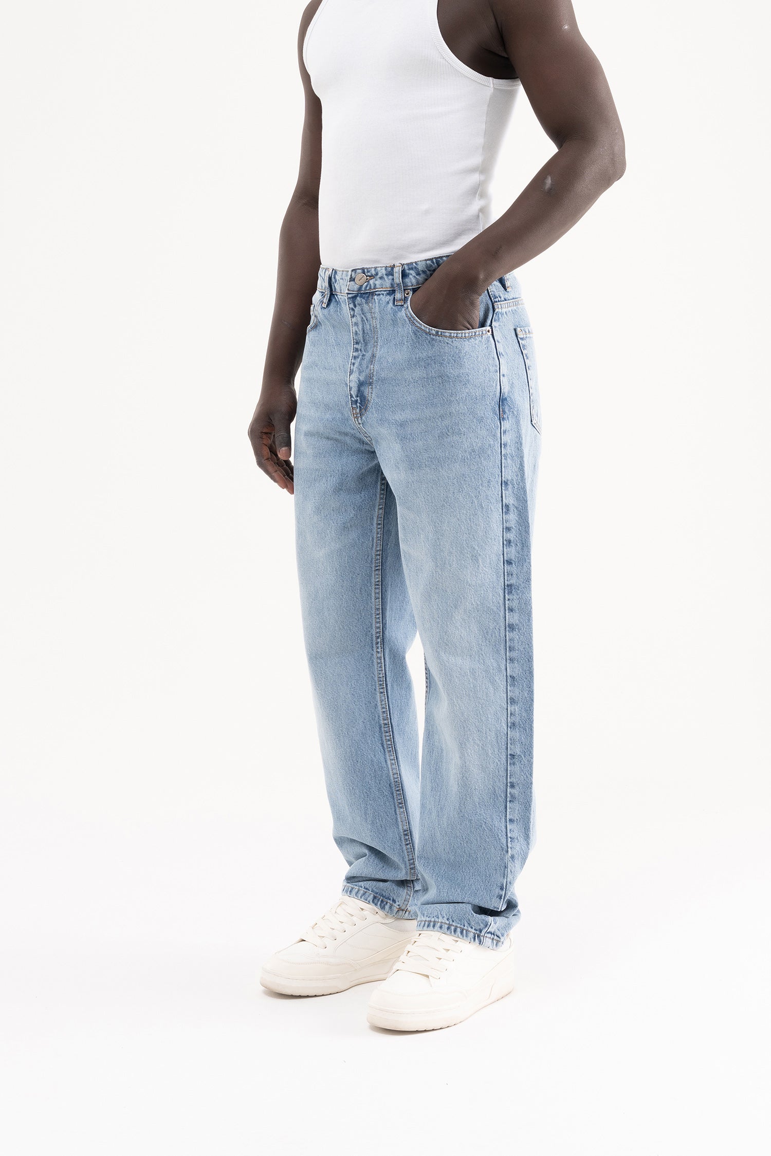 Erkek Straight Fit Jean Pantolon Açık Mavi